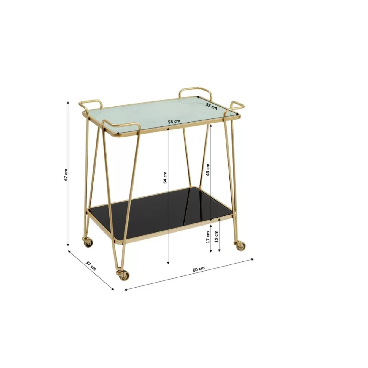 Tavoli da design con carrelli portavivandi KARE - Collezione West Coast stile California