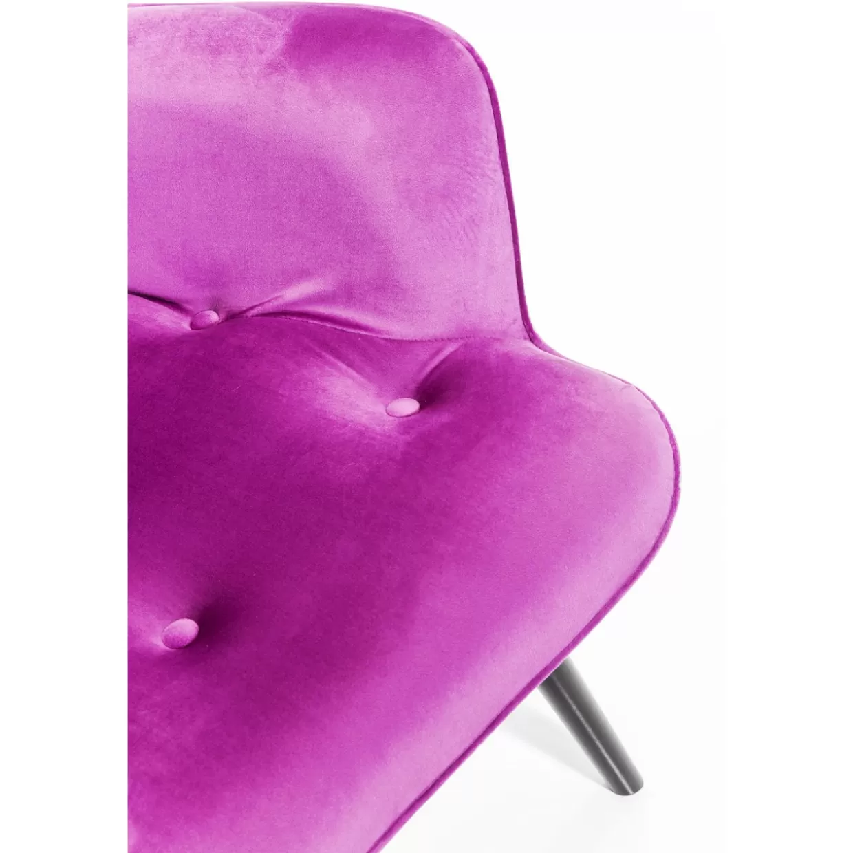 Poltrona moderna KARE Design in velluto viola intenso con dettagli neri - Vicky Lounge Edition