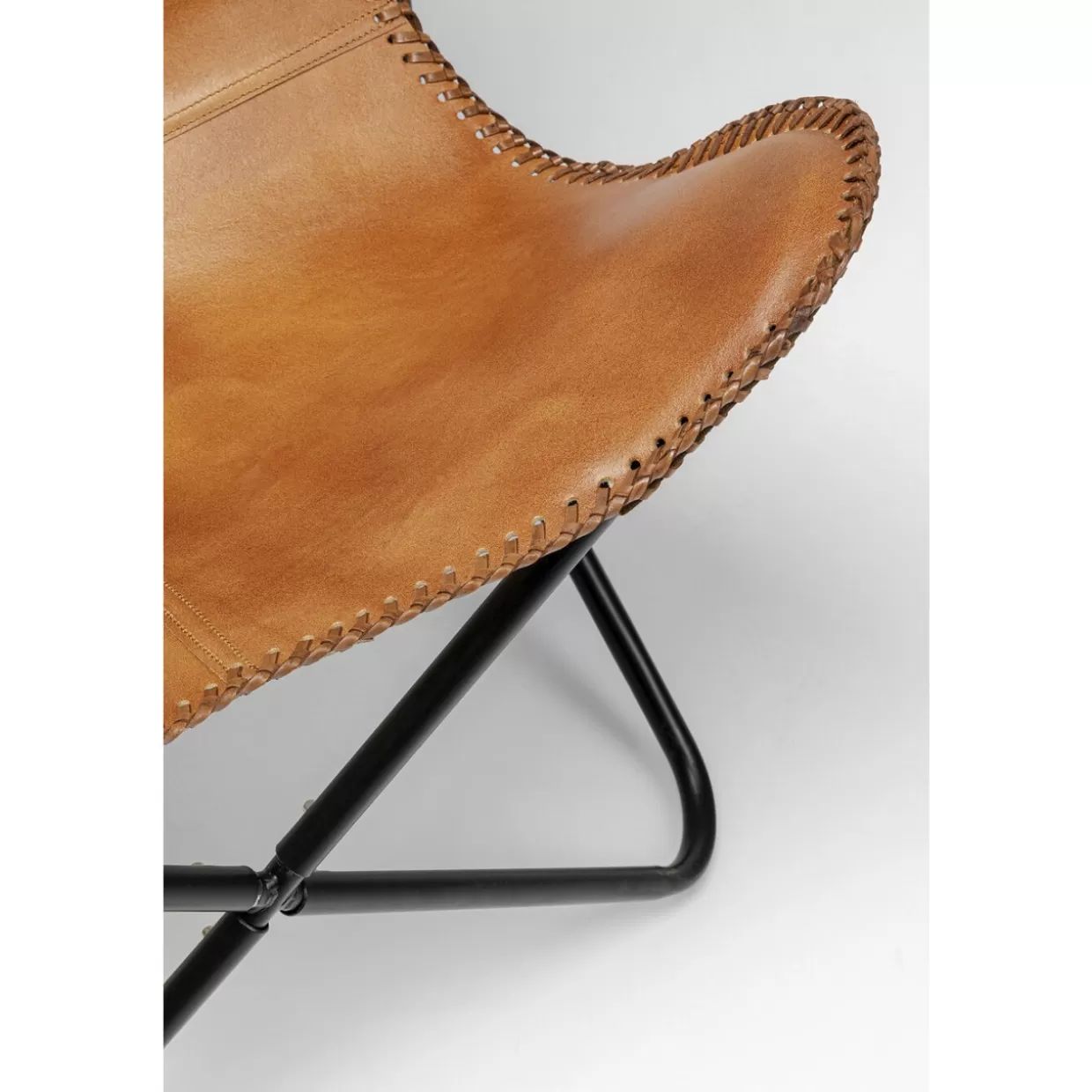 Poltrona design KARE in pelle marrone - Comfort California stile contemporaneo 

（：，