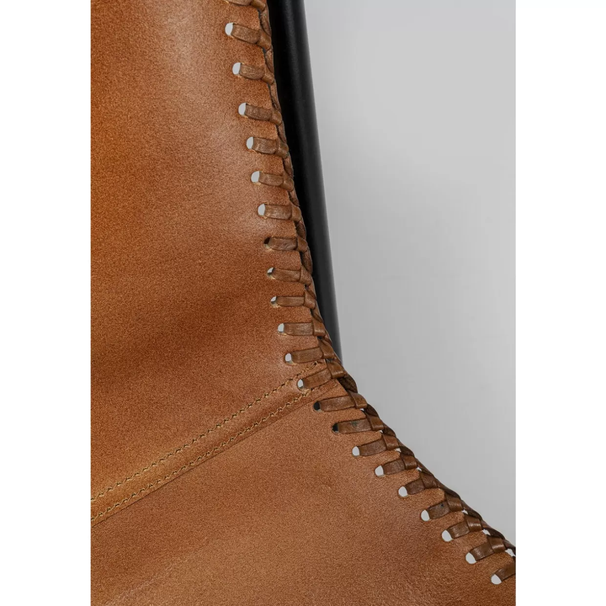 Poltrona design KARE in pelle marrone - Comfort California stile contemporaneo 

（：，