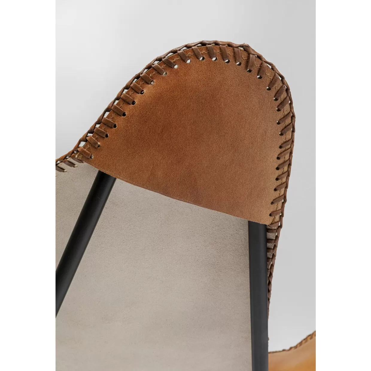 Poltrona design KARE in pelle marrone - Comfort California stile contemporaneo 

（：，