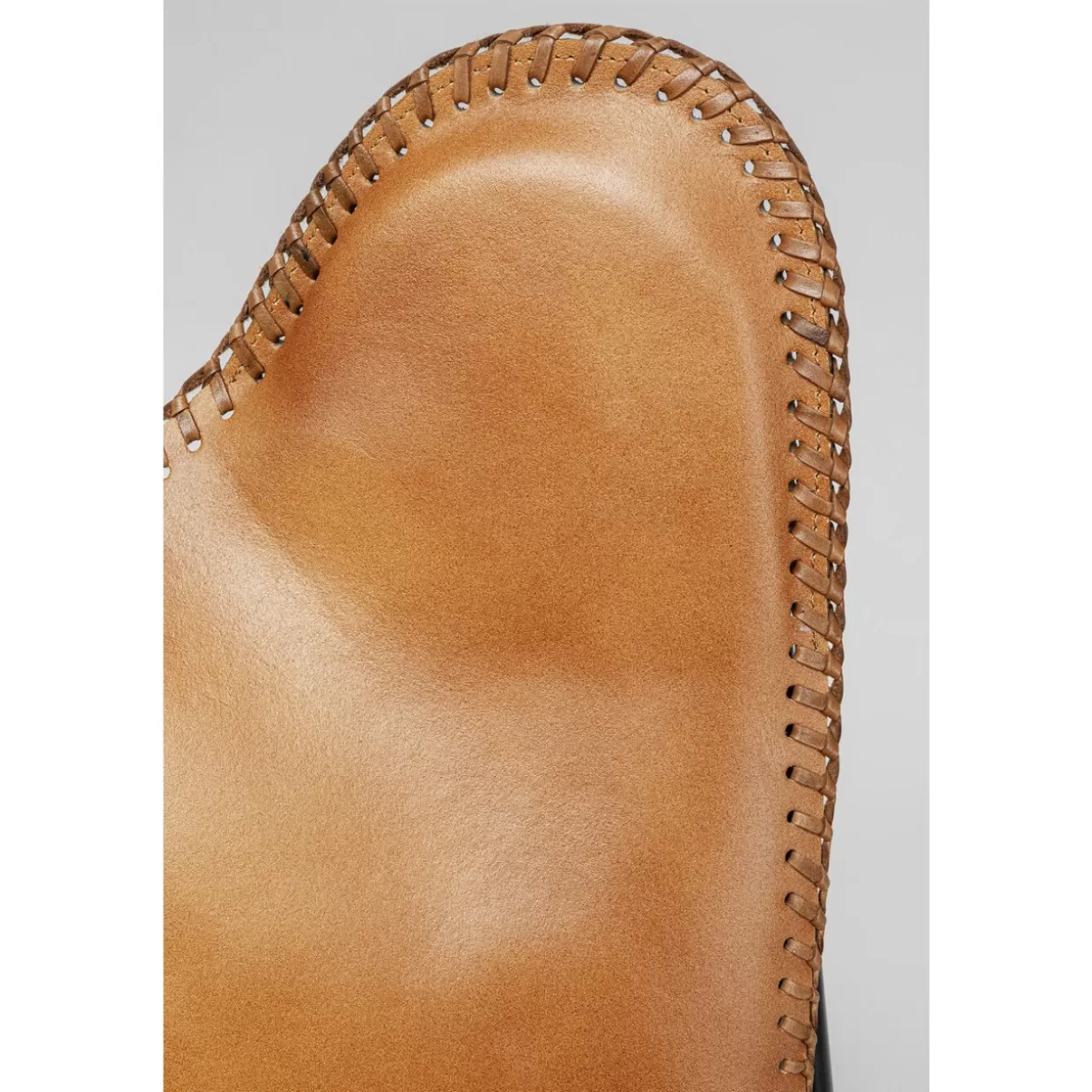 Poltrona design KARE in pelle marrone - Comfort California stile contemporaneo 

（：，