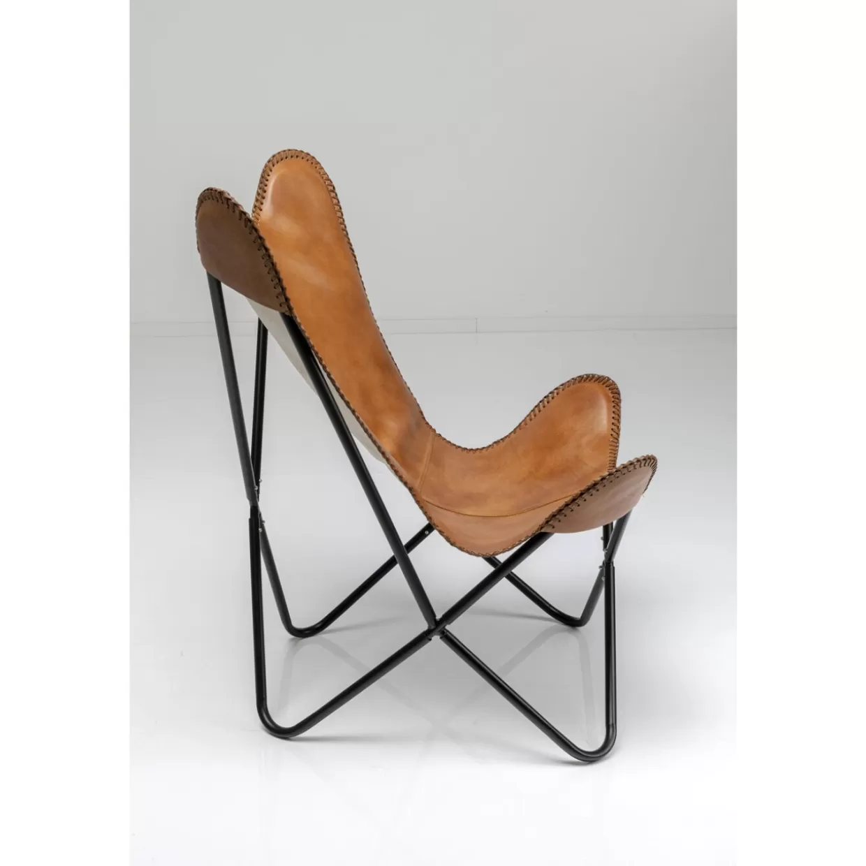 Poltrona design KARE in pelle marrone - Comfort California stile contemporaneo 

（：，