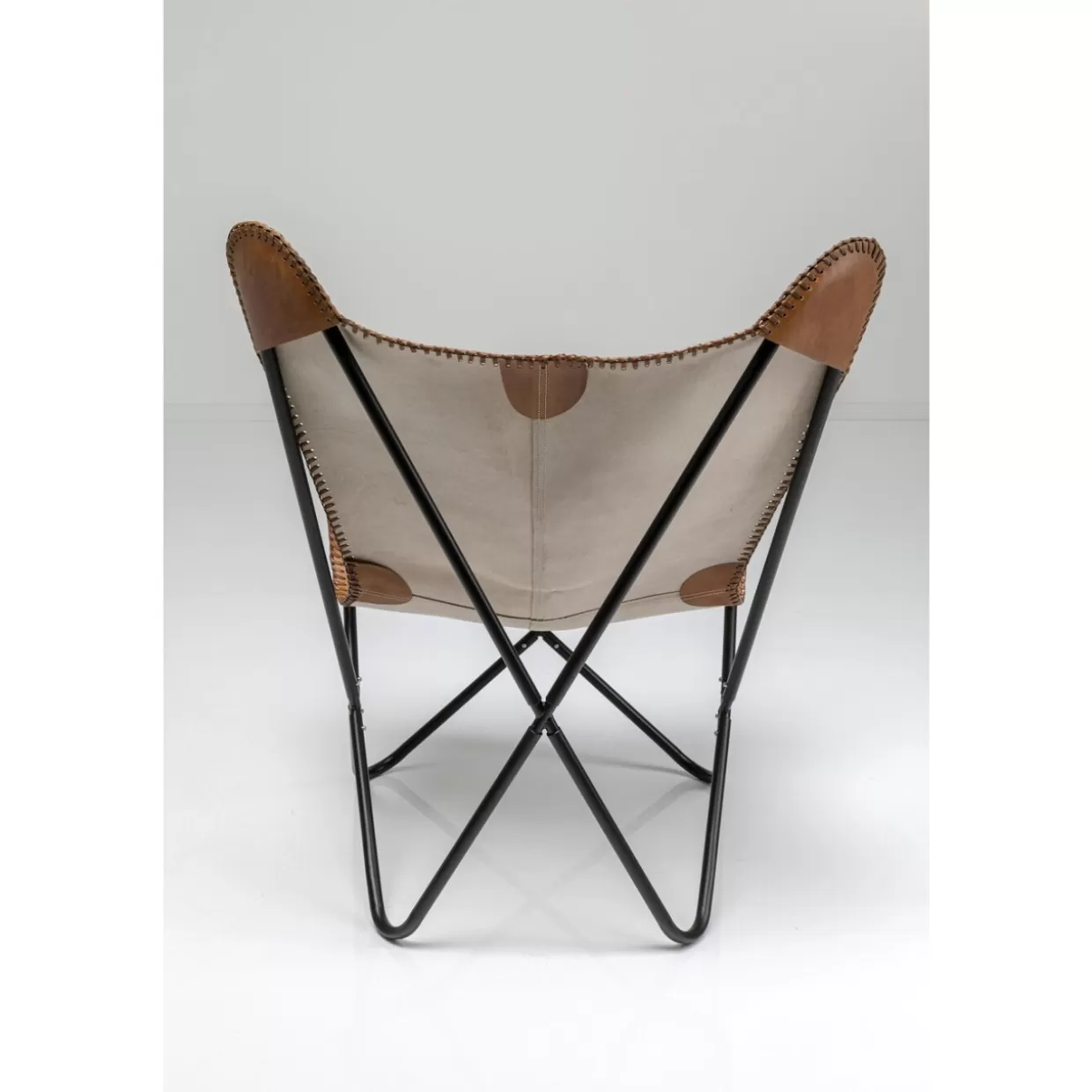 Poltrona design KARE in pelle marrone - Comfort California stile contemporaneo 

（：，