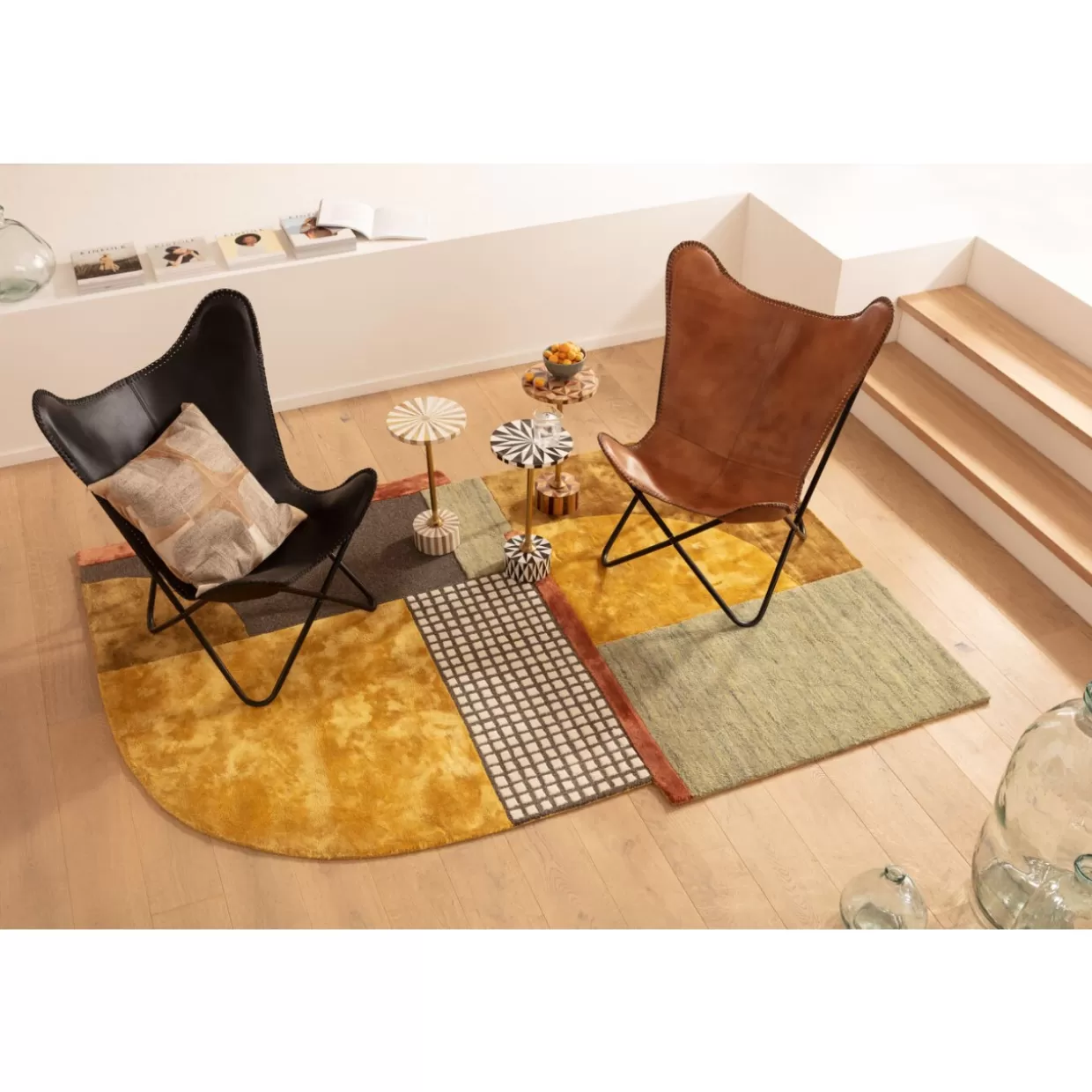 Poltrona design KARE in pelle marrone - Comfort California stile contemporaneo 

（：，