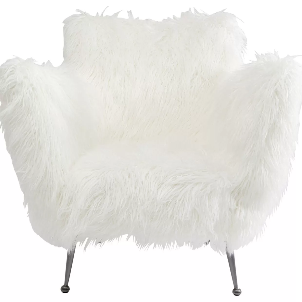 KARE Poltrona Elegante Golden Touch | Sedia Design in Bianco Avorio con Rifiniture Dorate