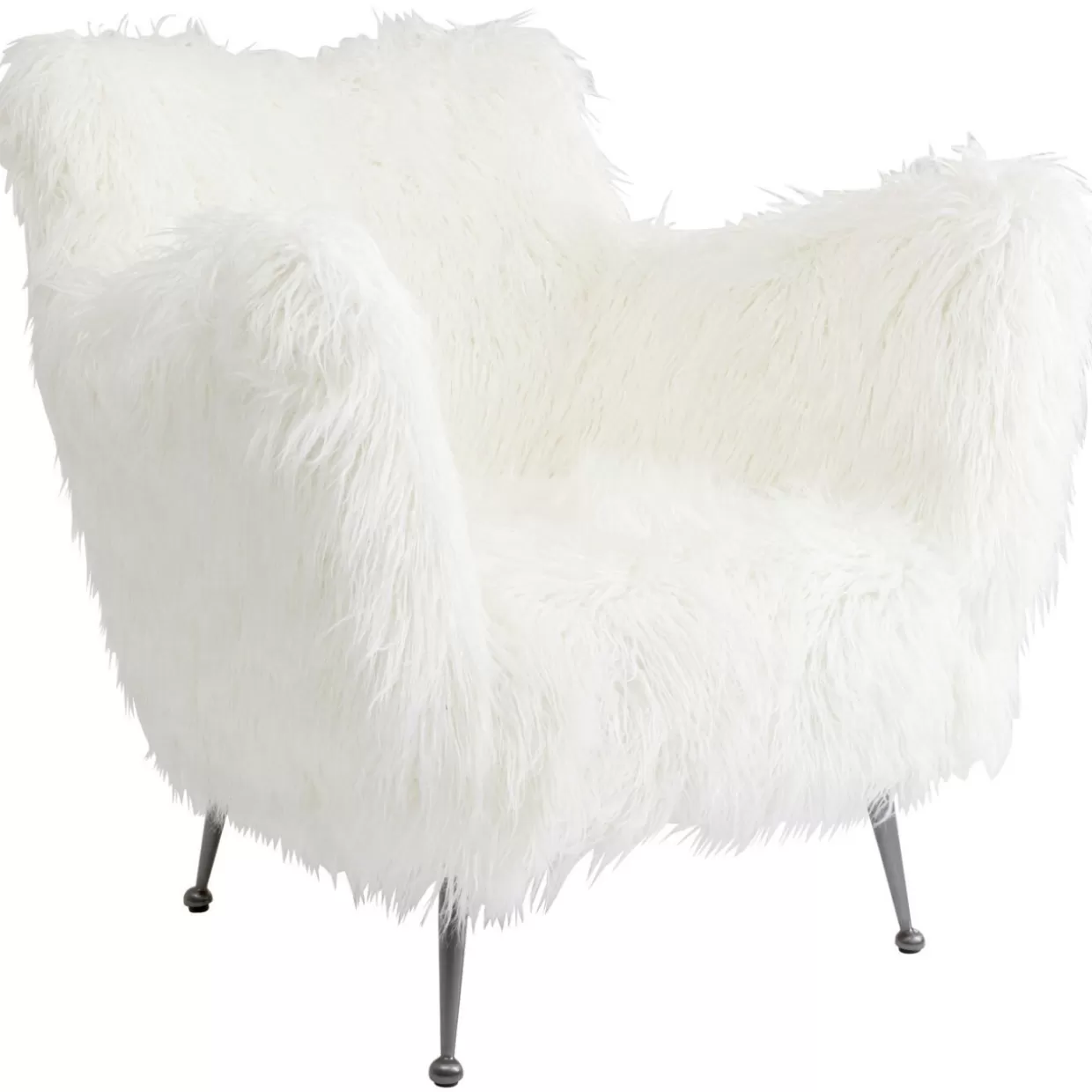 KARE Poltrona Elegante Golden Touch | Sedia Design in Bianco Avorio con Rifiniture Dorate