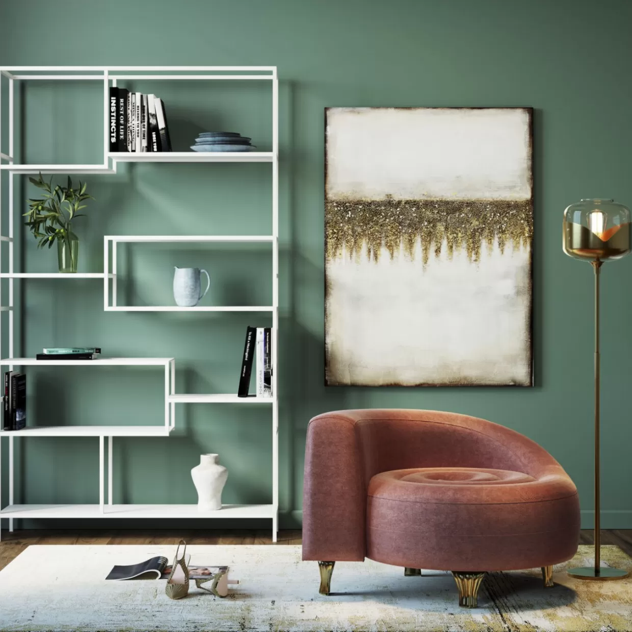 KARE Design Poltrona Elegante in Pelle Serpente con Rifiniture Rosa - Arredo Lounge di Lusso