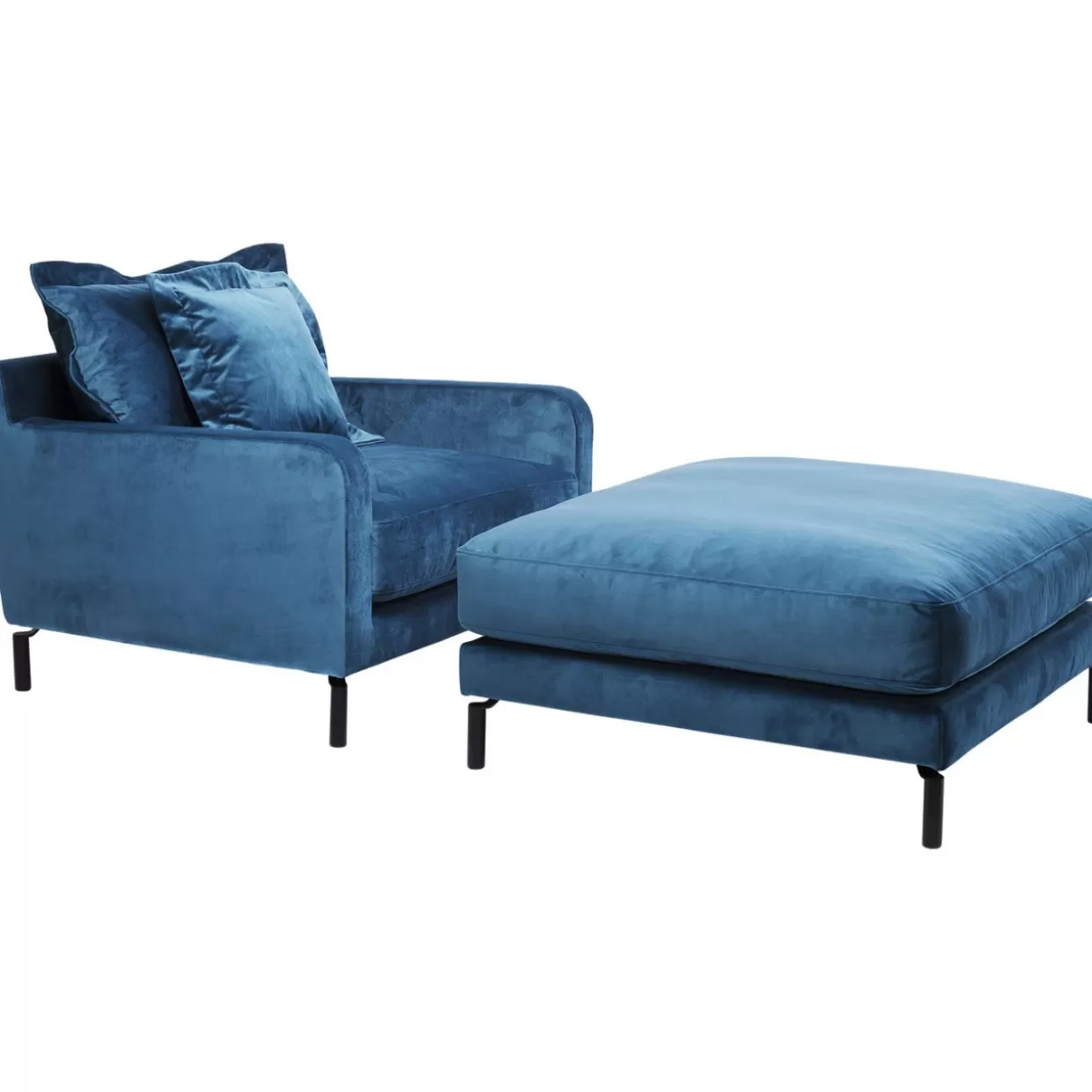 Poltrona Lullaby in Tessuto Petrolio - Design Accogliente KARE per Lounge Moderni