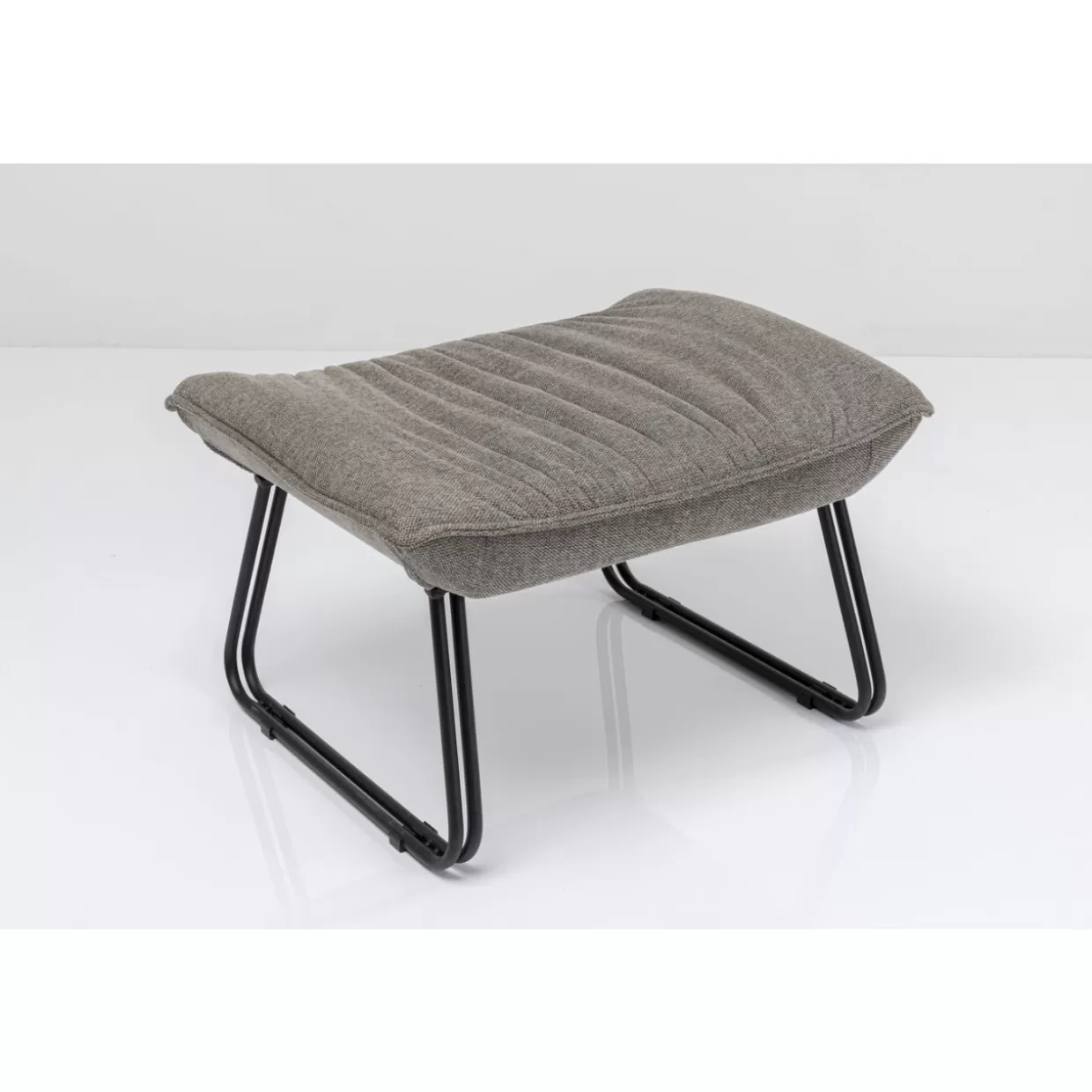 KARE Design Poltrona Relax con Pouf Accogliente - Set 2 Pezzi in Tessuto Grigio Cenere
