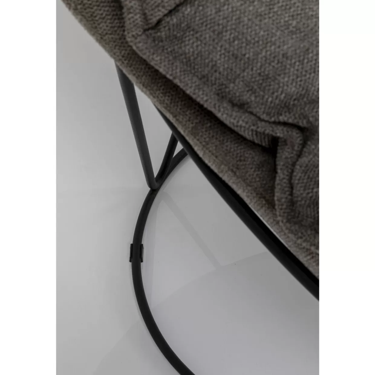 KARE Design Poltrona Relax con Pouf Accogliente - Set 2 Pezzi in Tessuto Grigio Cenere