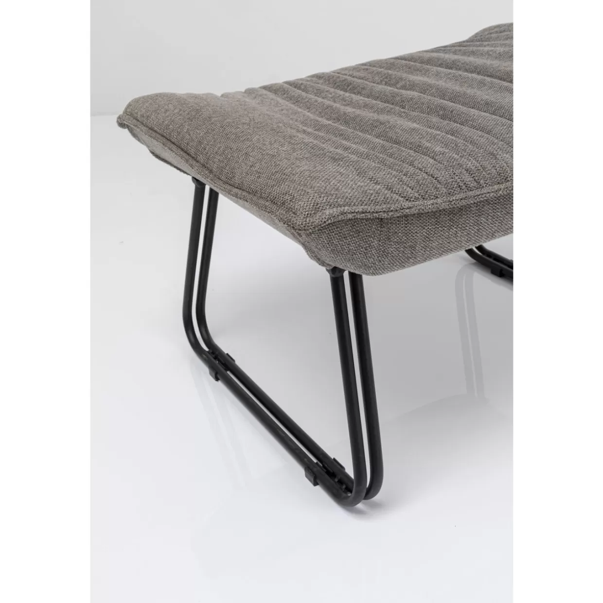 KARE Design Poltrona Relax con Pouf Accogliente - Set 2 Pezzi in Tessuto Grigio Cenere