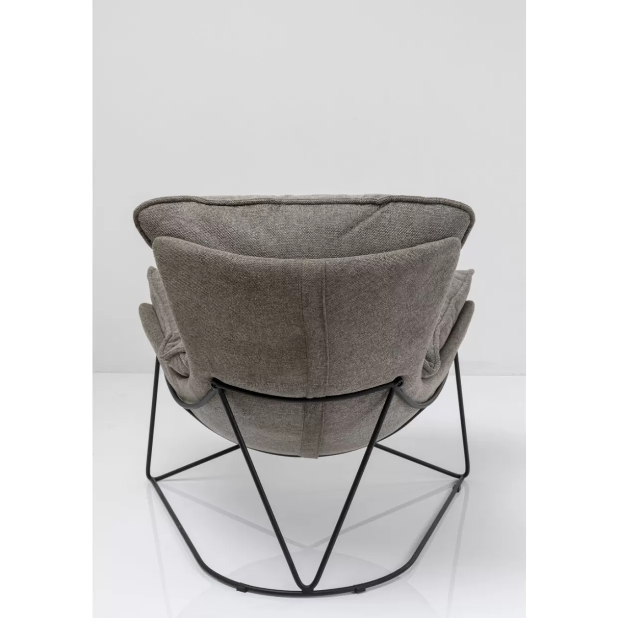 KARE Design Poltrona Relax con Pouf Accogliente - Set 2 Pezzi in Tessuto Grigio Cenere