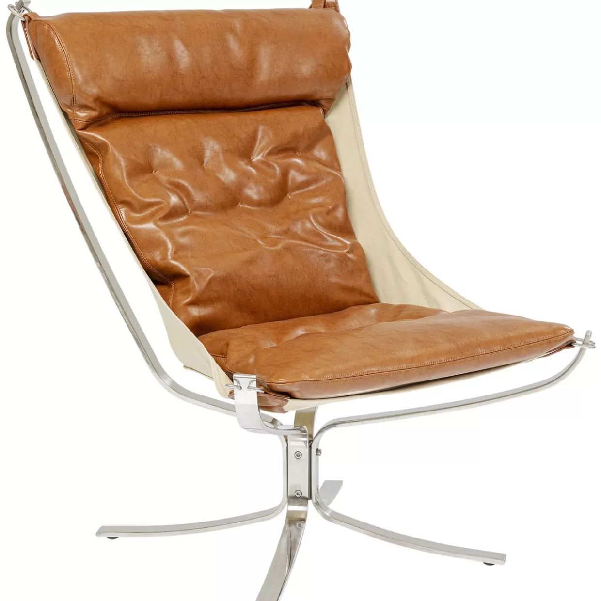 KARE DESIGN Poltrona Confortevole con Pouf Abbinato - Collezione Washington in Tonalità Braun Accogliente