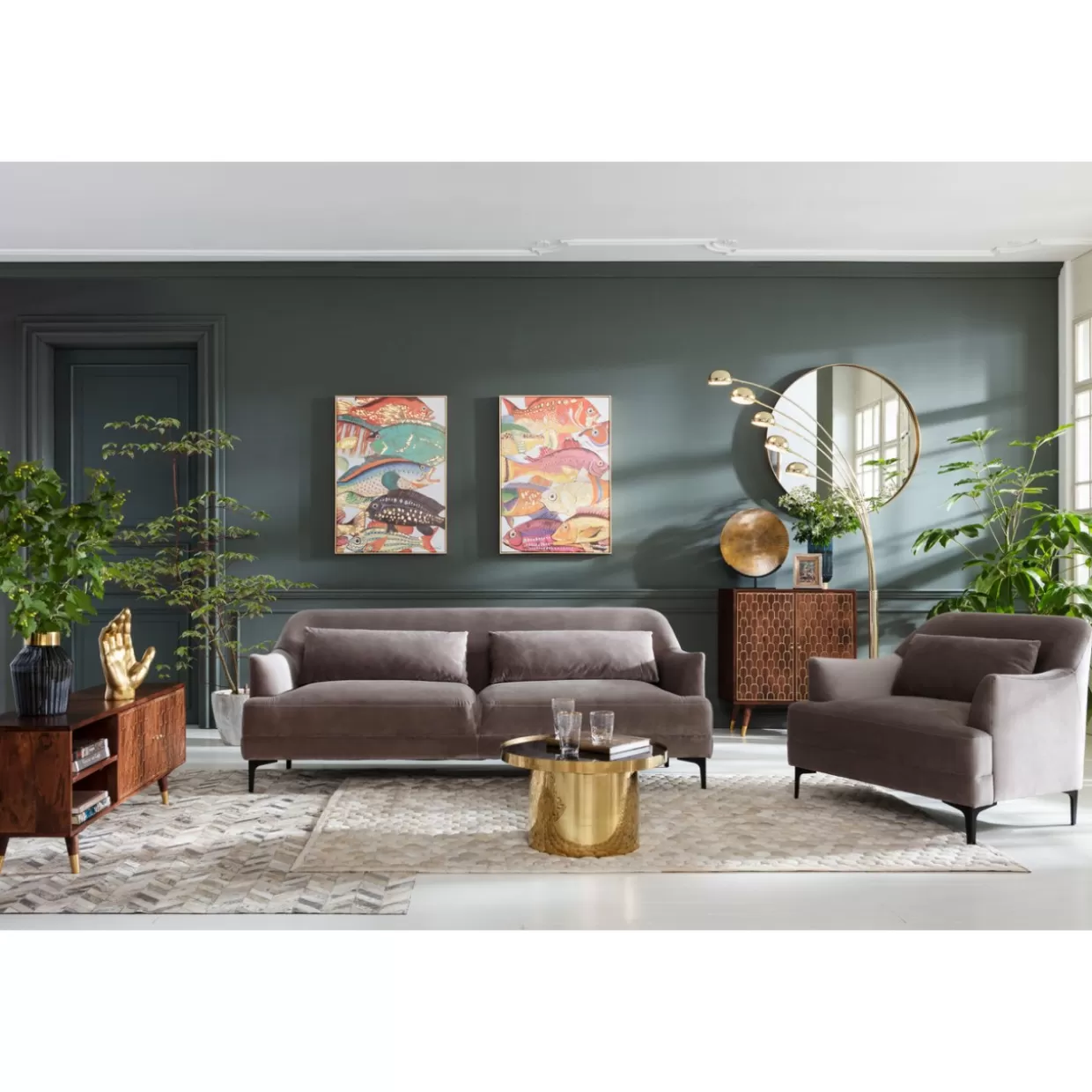 KARE Design - Poltrona Avvolgente Proud in Tessuto Grigio Fumo, Comfort Moderno