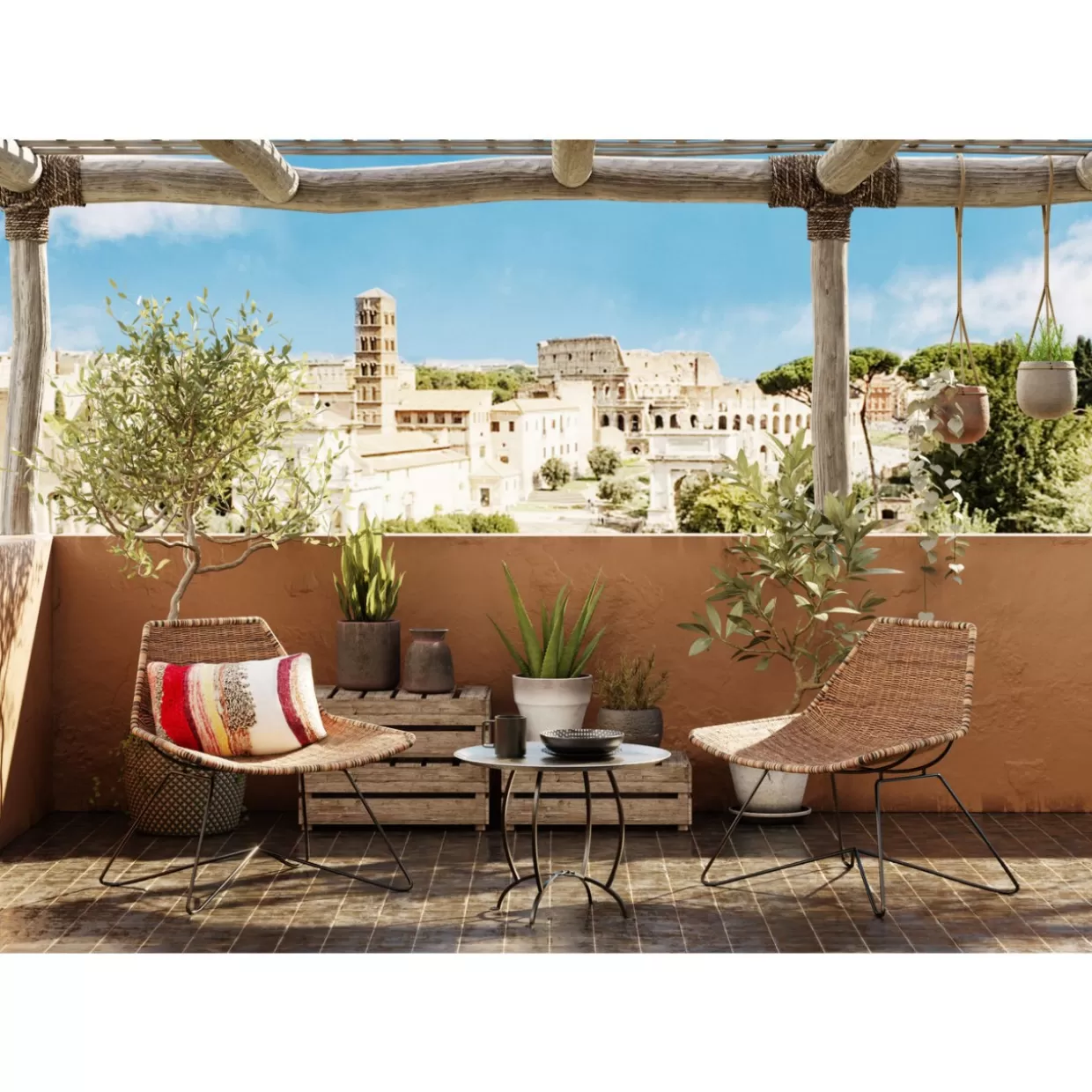 KARE Design Poltrona Lounge Sansibar - Confortevole Arredo da Esterno con Stile Tropicale per Relax all'Aperto