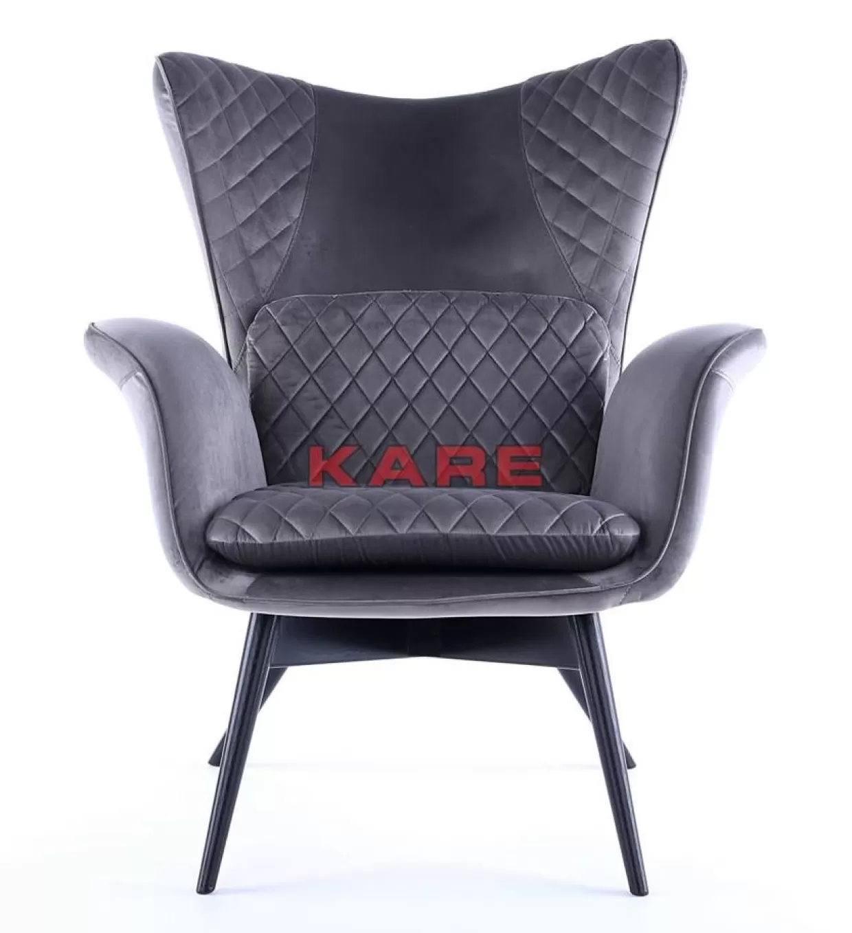 KARE Design Poltrona Tudor in Velluto Grigio Argento - Eleganza Moderna con Design Accogliente