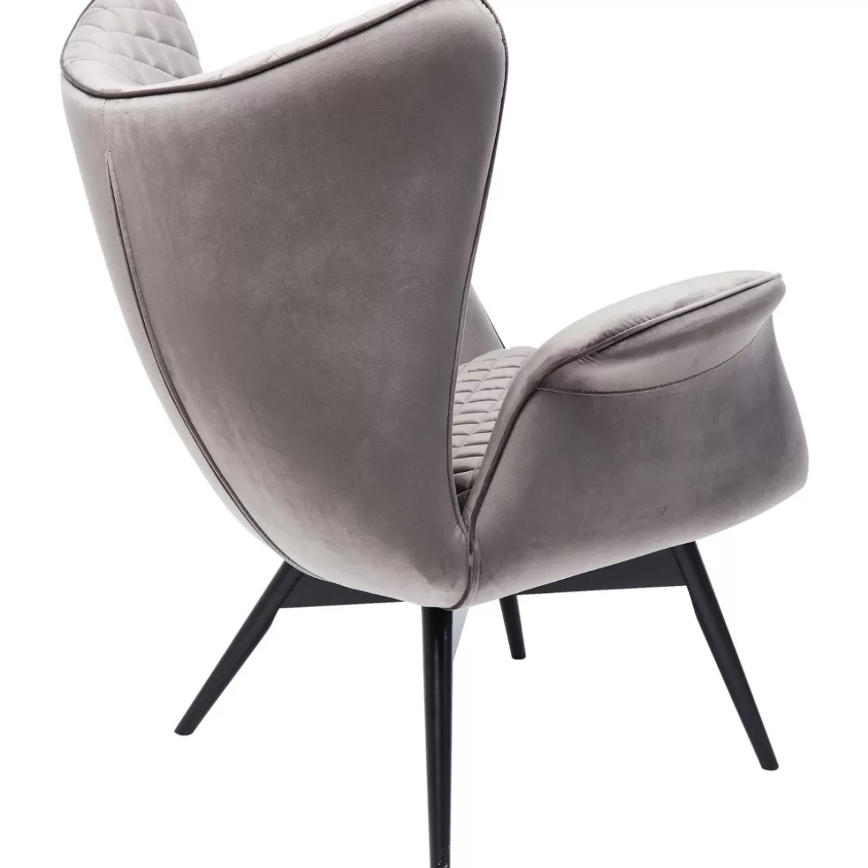 KARE Design Poltrona Tudor in Velluto Grigio Argento - Eleganza Moderna con Design Accogliente