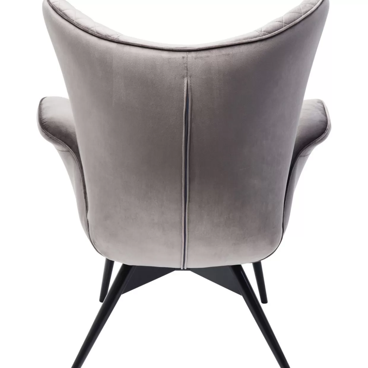 KARE Design Poltrona Tudor in Velluto Grigio Argento - Eleganza Moderna con Design Accogliente
