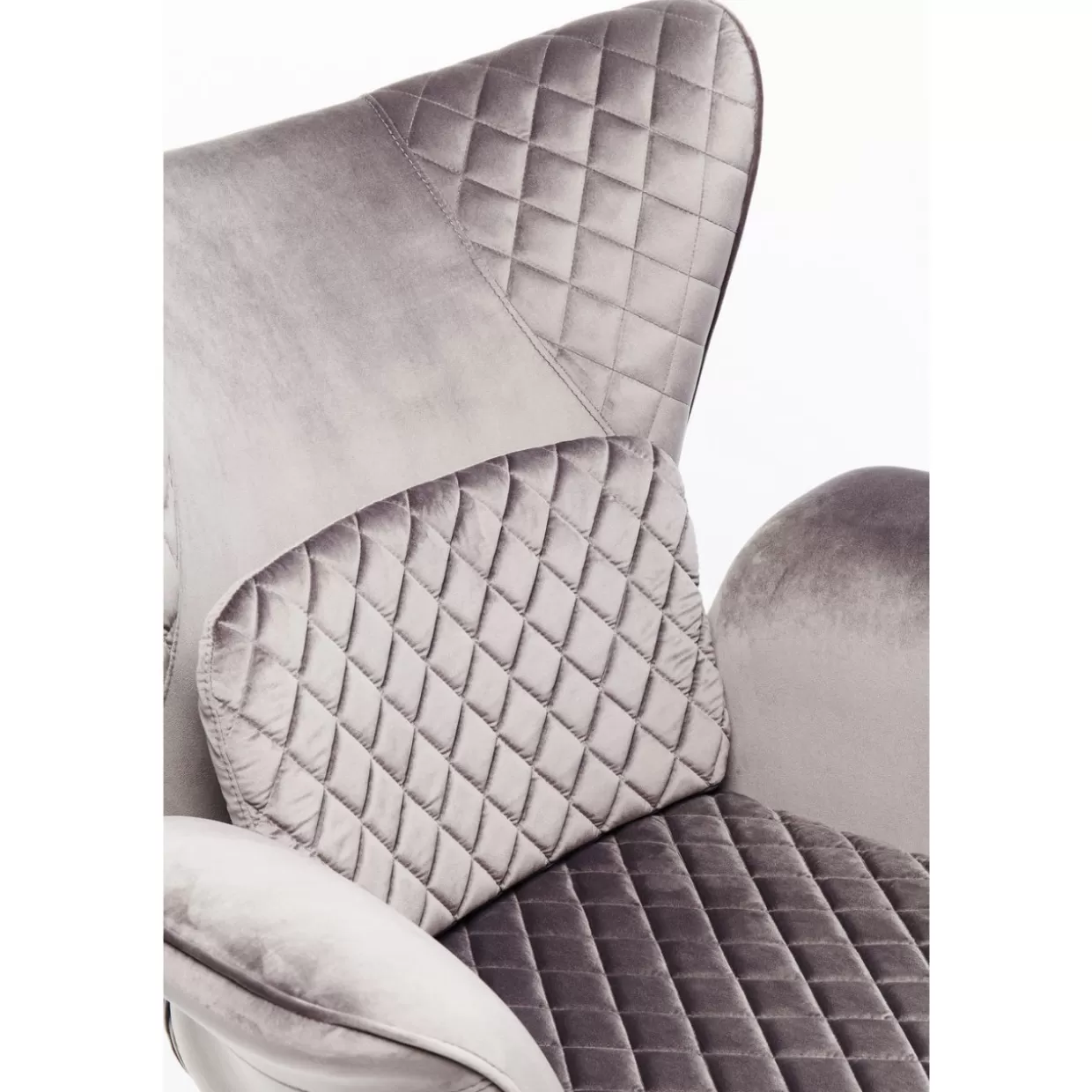 KARE Design Poltrona Tudor in Velluto Grigio Argento - Eleganza Moderna con Design Accogliente