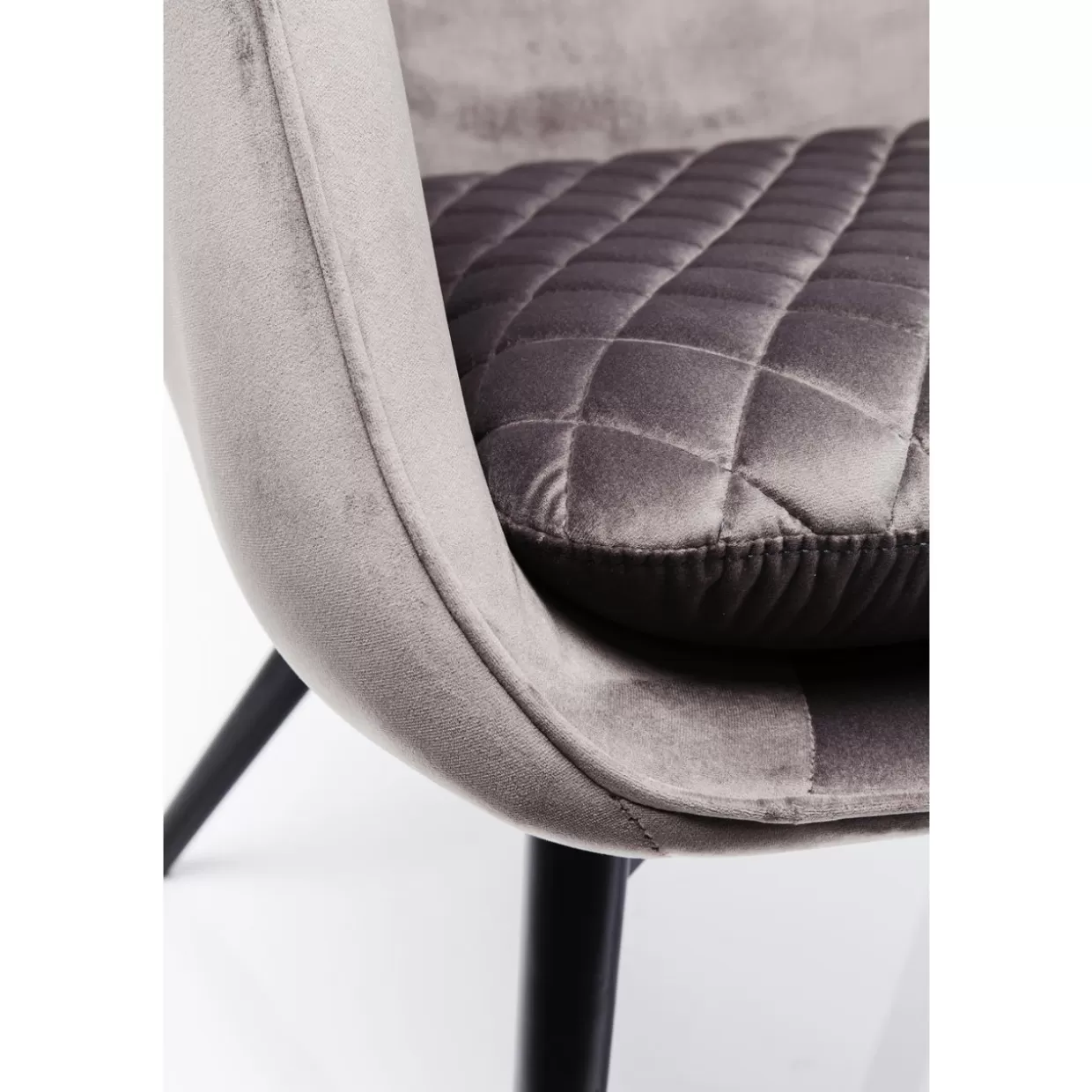 KARE Design Poltrona Tudor in Velluto Grigio Argento - Eleganza Moderna con Design Accogliente