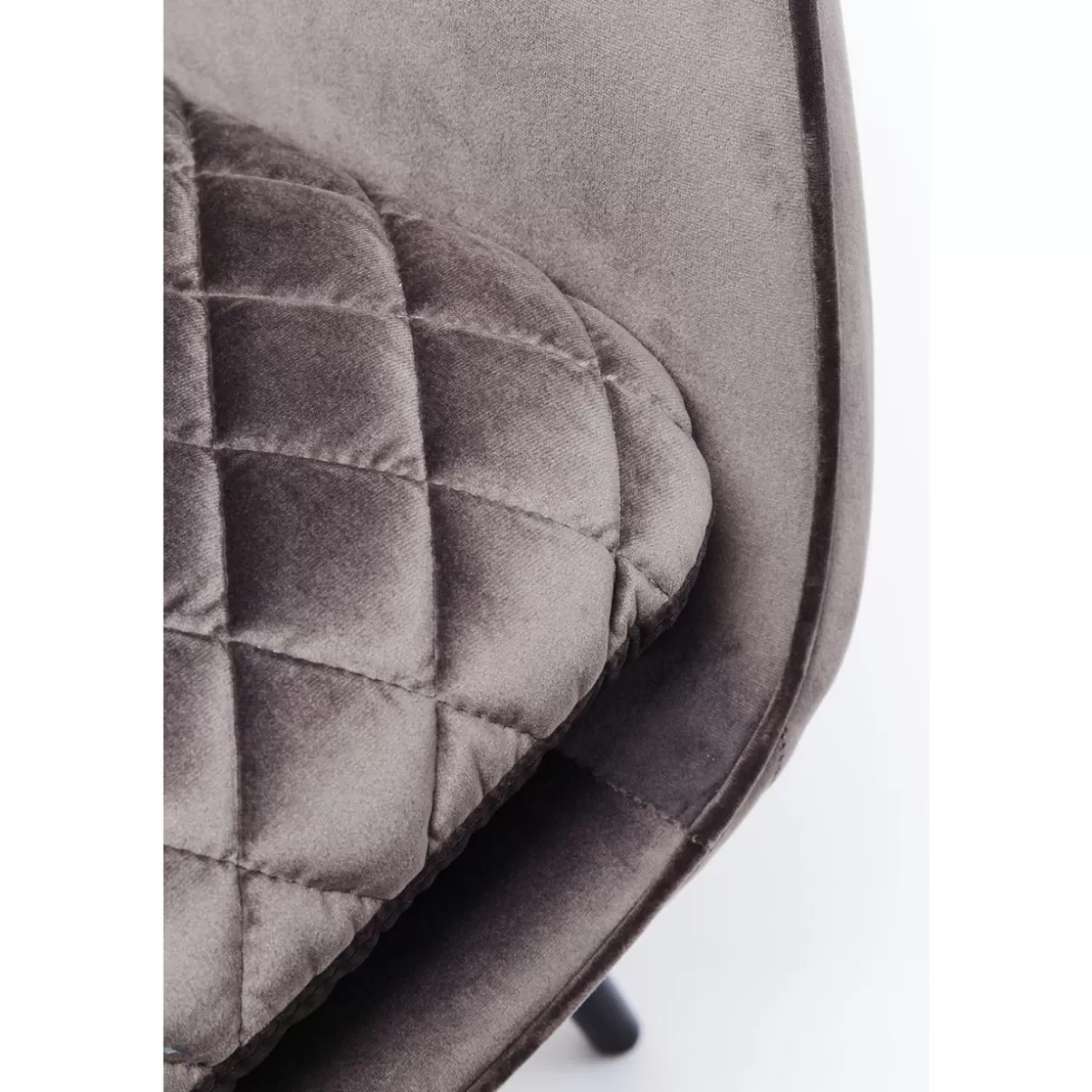 KARE Design Poltrona Tudor in Velluto Grigio Argento - Eleganza Moderna con Design Accogliente