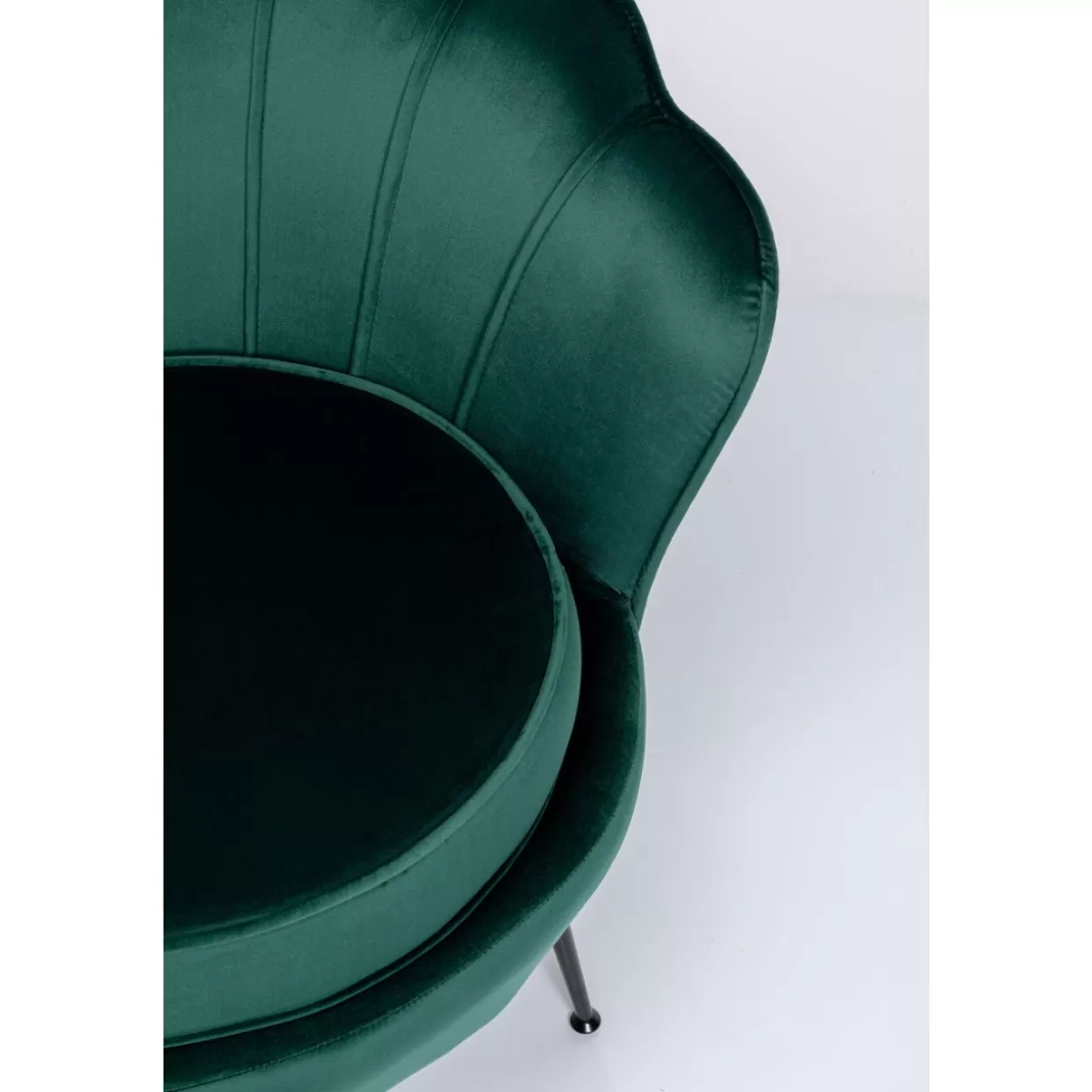 KARE Design Poltrona Ninfea - Elegante Sedia Relax in Tessuto Nero e Verde Scuro con Design Moderno e Confortevole per Soggiorno