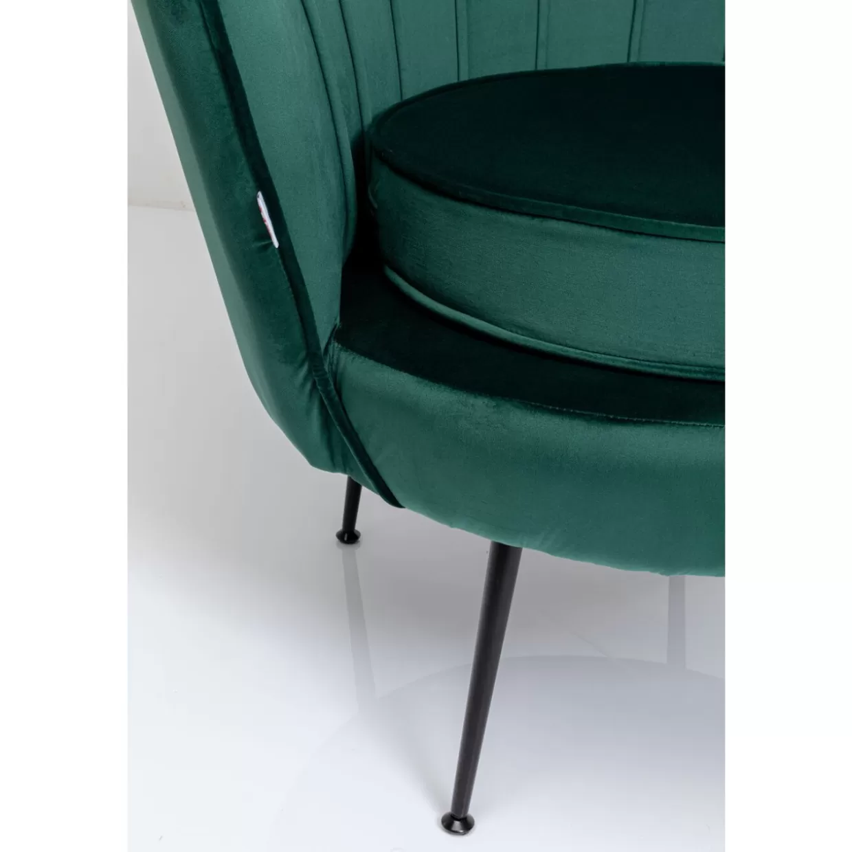 KARE Design Poltrona Ninfea - Elegante Sedia Relax in Tessuto Nero e Verde Scuro con Design Moderno e Confortevole per Soggiorno