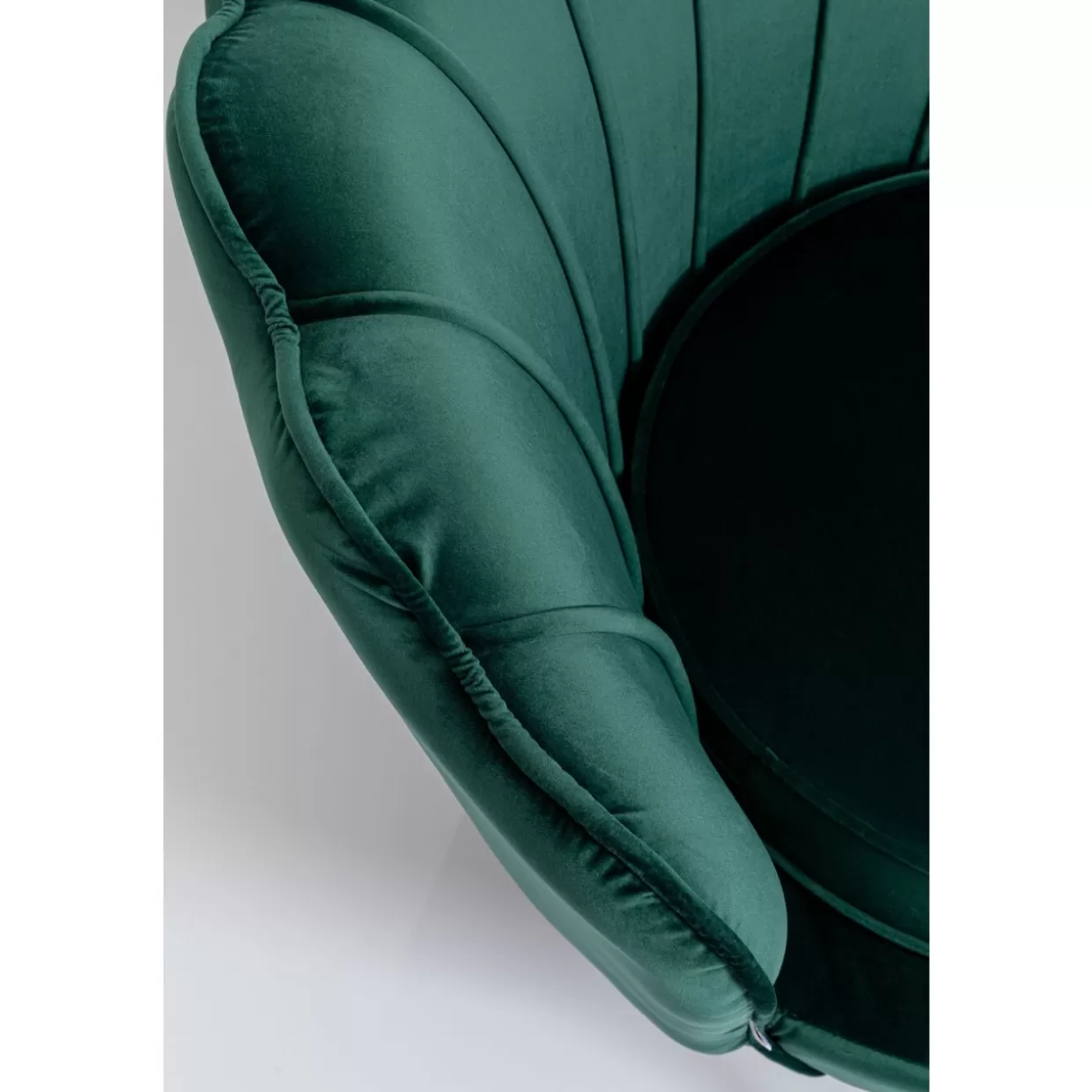 KARE Design Poltrona Ninfea - Elegante Sedia Relax in Tessuto Nero e Verde Scuro con Design Moderno e Confortevole per Soggiorno