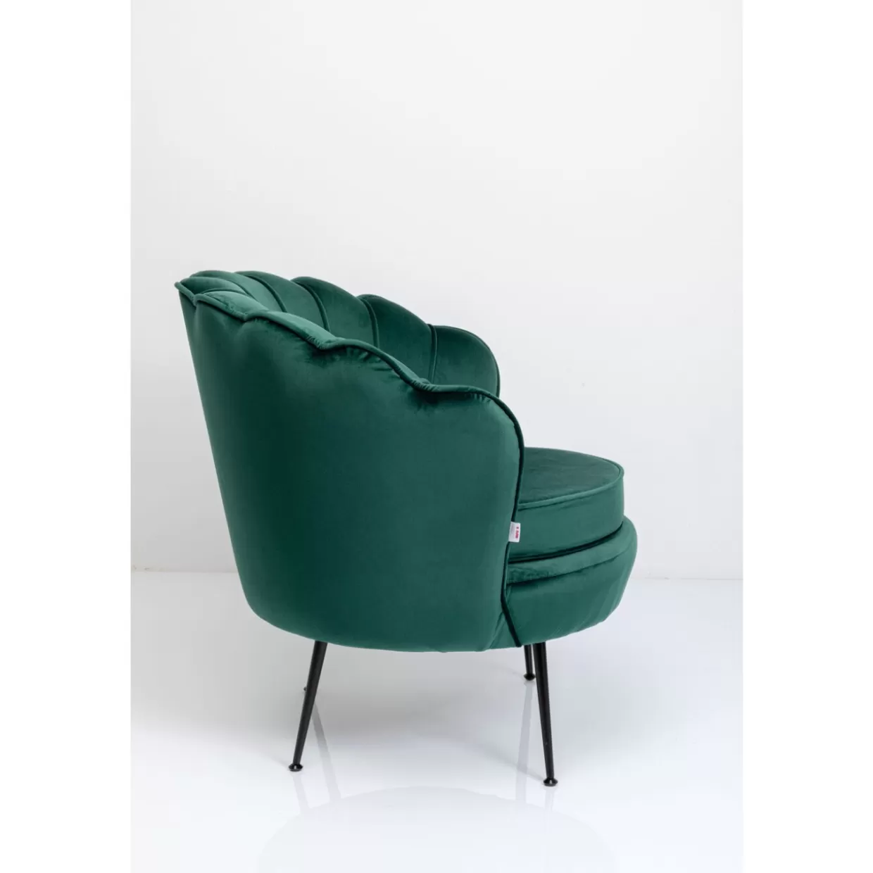 KARE Design Poltrona Ninfea - Elegante Sedia Relax in Tessuto Nero e Verde Scuro con Design Moderno e Confortevole per Soggiorno