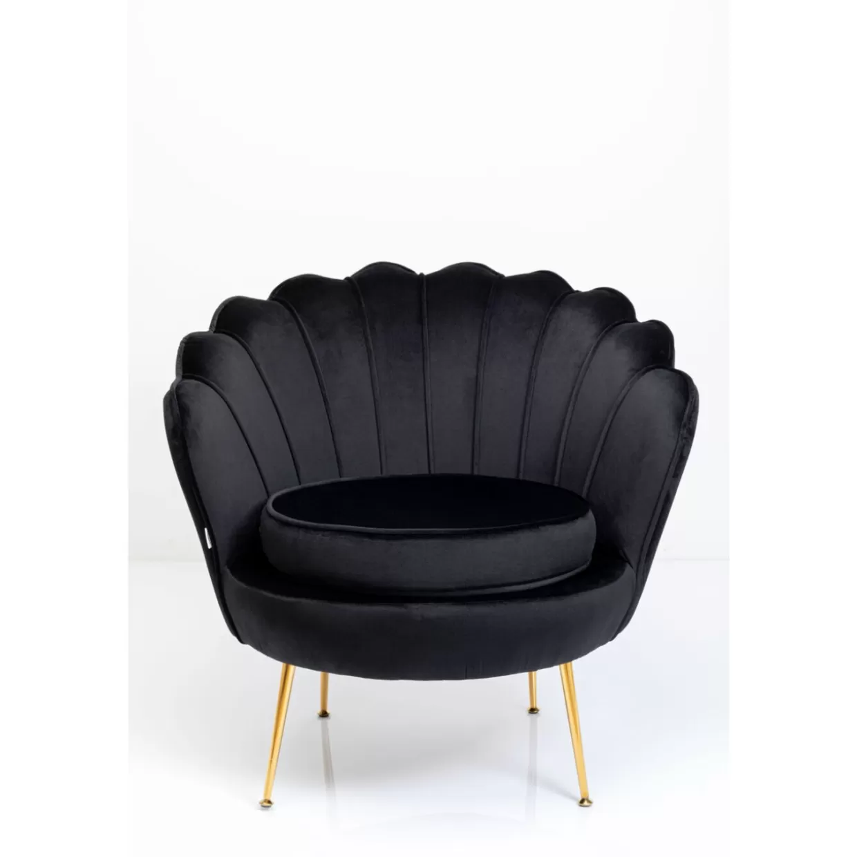 Poltrona KARE Design | Water Lily con Rifiniture Oro e Nero, Stile Contemporaneo