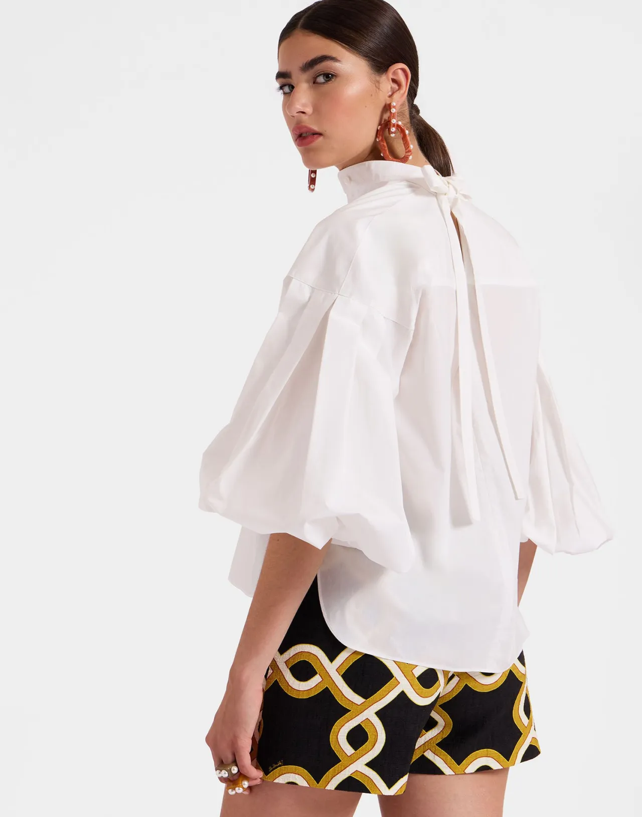 Camicia Elegante La DoubleJ - Bianco Uniso in Popeline di Cotone con Stampa Esclusiva