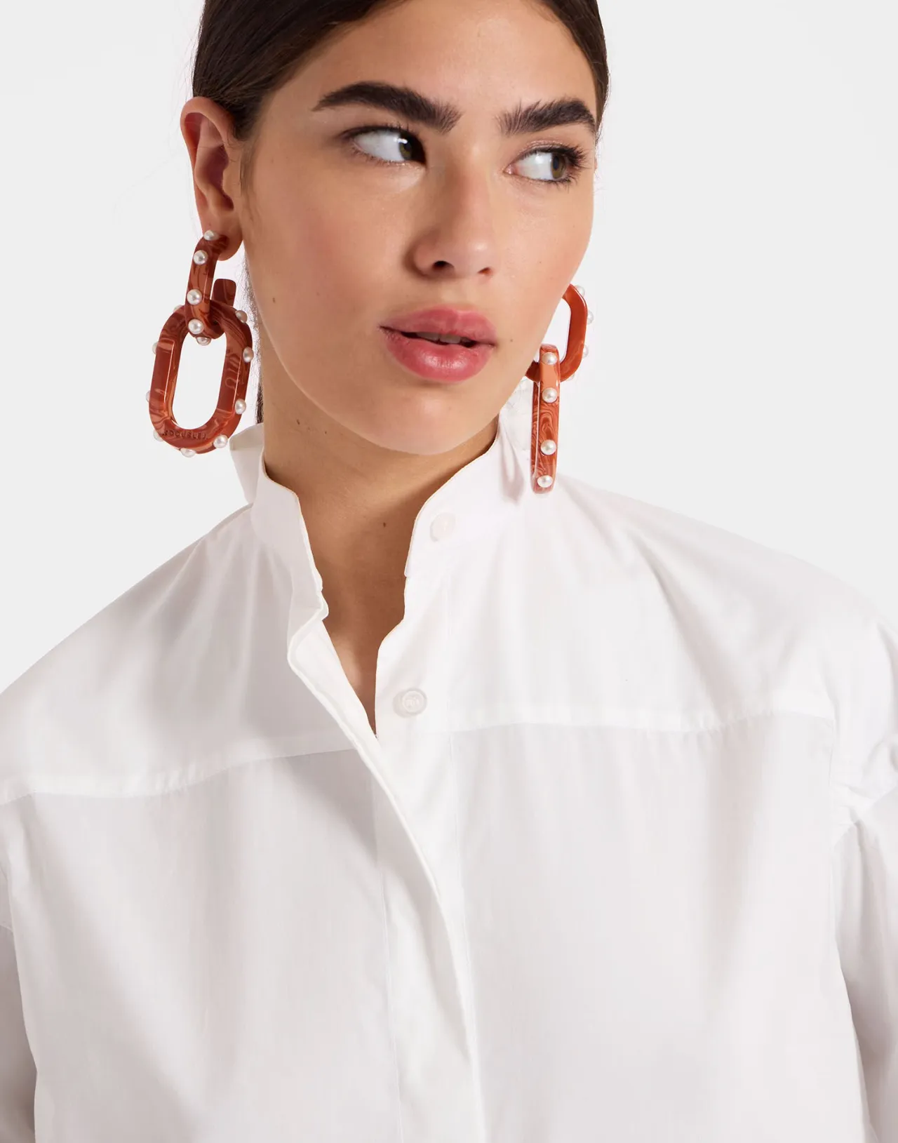 Camicia Elegante La DoubleJ - Bianco Uniso in Popeline di Cotone con Stampa Esclusiva