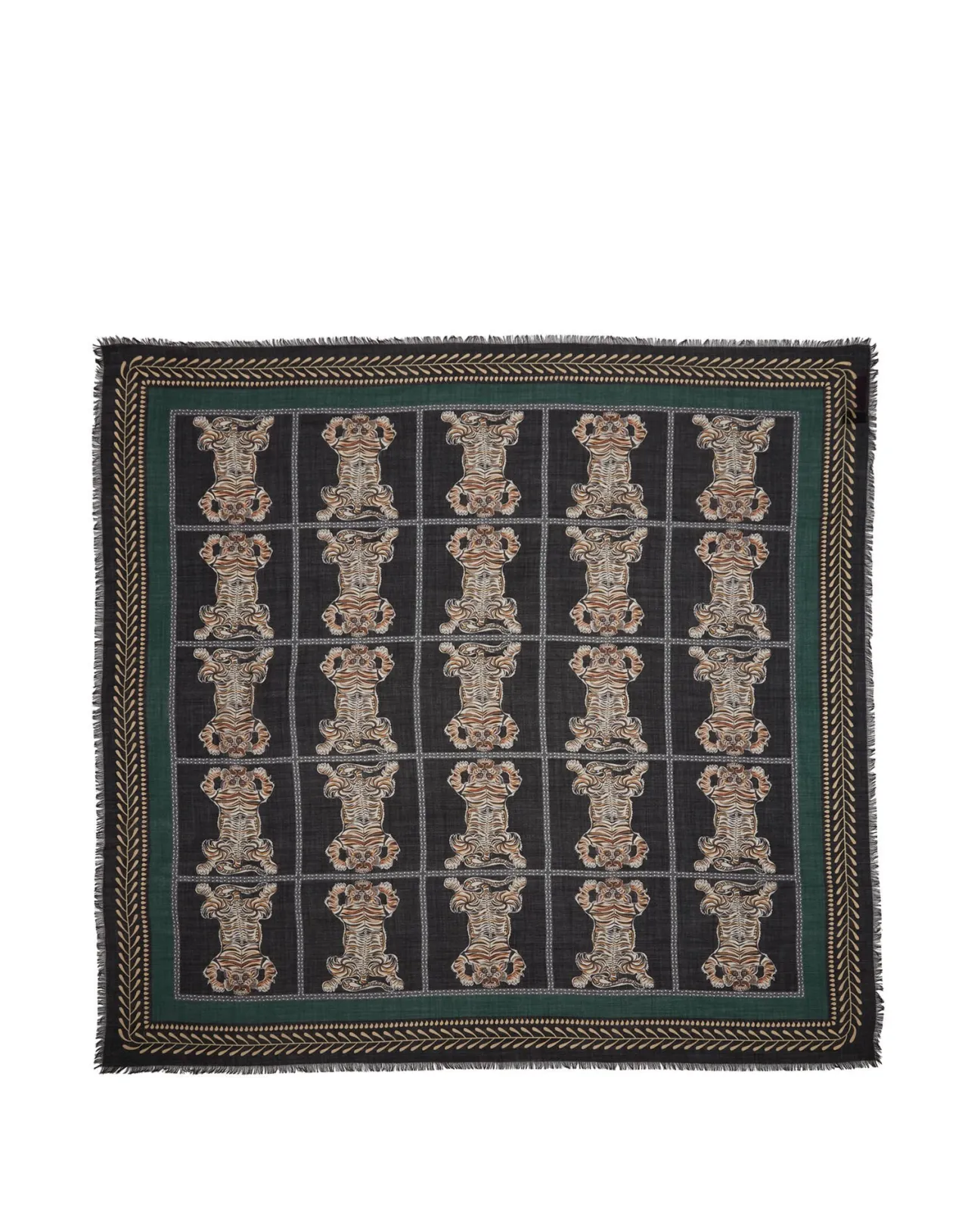 Sciarpa La DoubleJ in Seta Twill con Motivo Tiger - Formato Quadrato 135x135 cm, Edizione Limitata