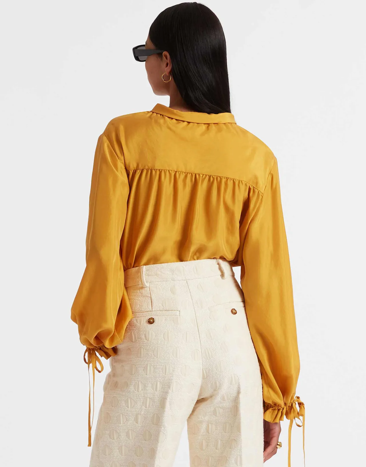 Camicia La DoubleJ in Seta Sfumata con Ricami Dorati SassySolid