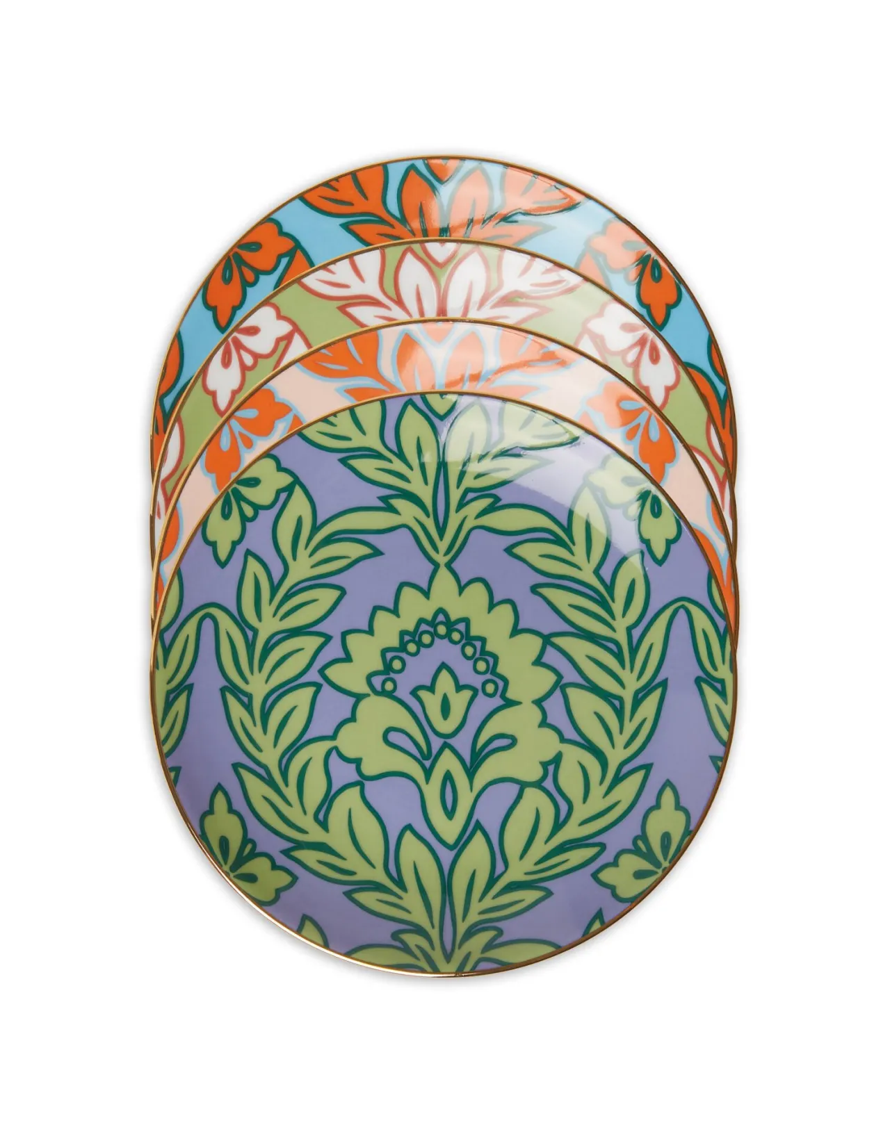 Set da 4 Piattini Decorativi La DoubleJ - Motivo Primavera su Porcellana (Edizione Speciale Promozionale)