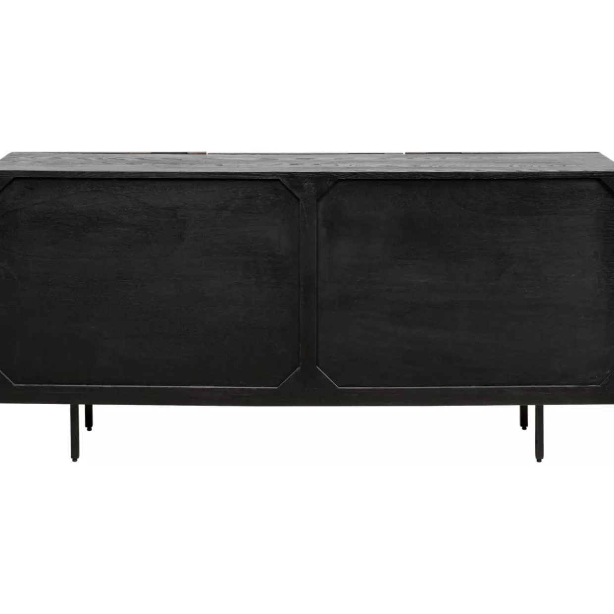 Credenza Moderna Stile Polare KARE Design - Mobile Contenitore 160x75 cm con Ante Lucide e Gambe Metalliche, Soluzione Elegante per Soggiorno o Ingresso