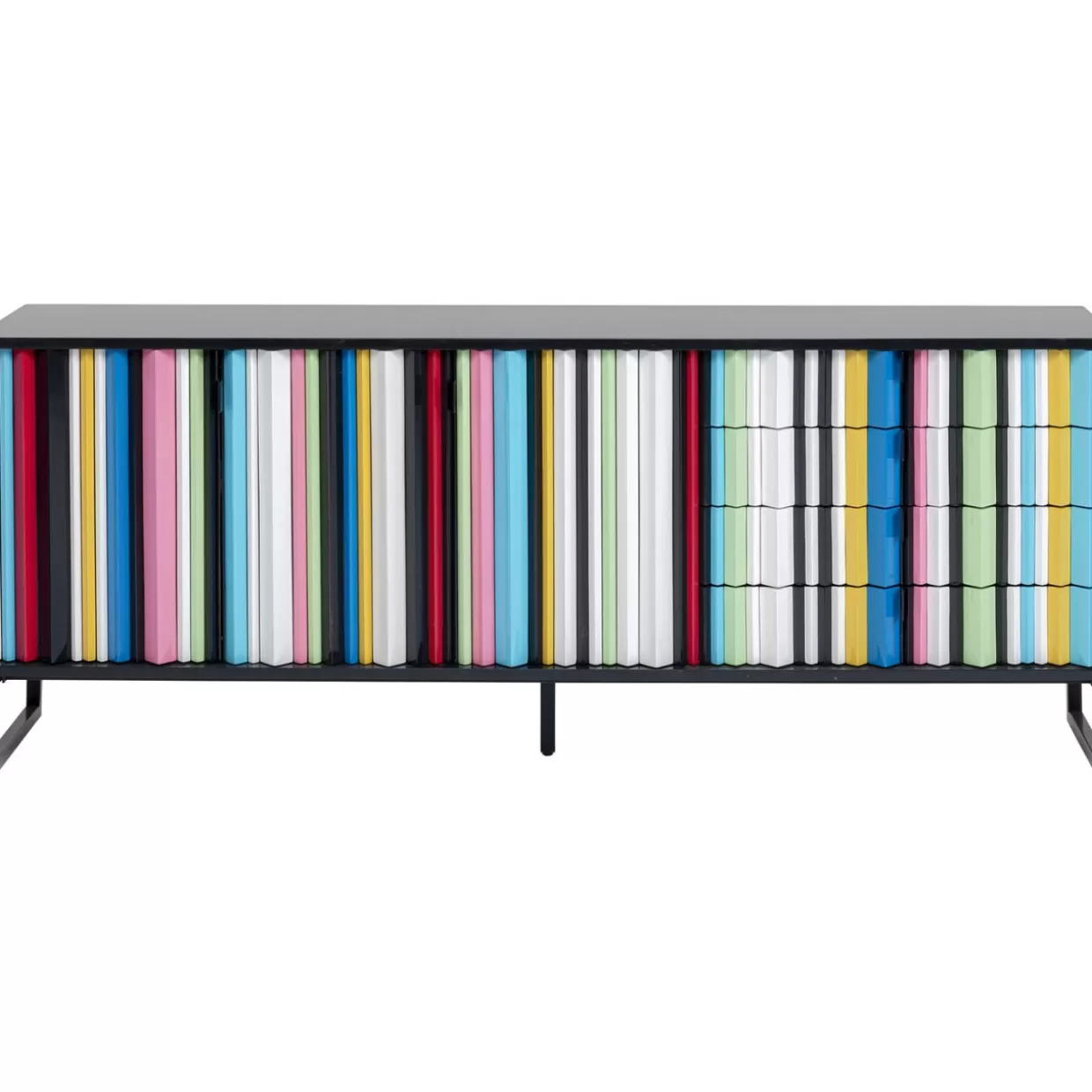 Credenza Concertina Moderna KARE Design · Mobile soggiorno colorato con struttura in legno (186x74 cm) · Soluzioni di arredamento funzionale per spazi vivaci