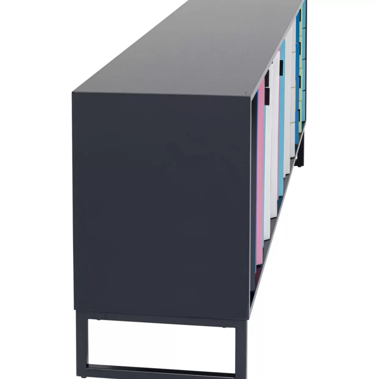 Credenza Concertina Moderna KARE Design · Mobile soggiorno colorato con struttura in legno (186x74 cm) · Soluzioni di arredamento funzionale per spazi vivaci