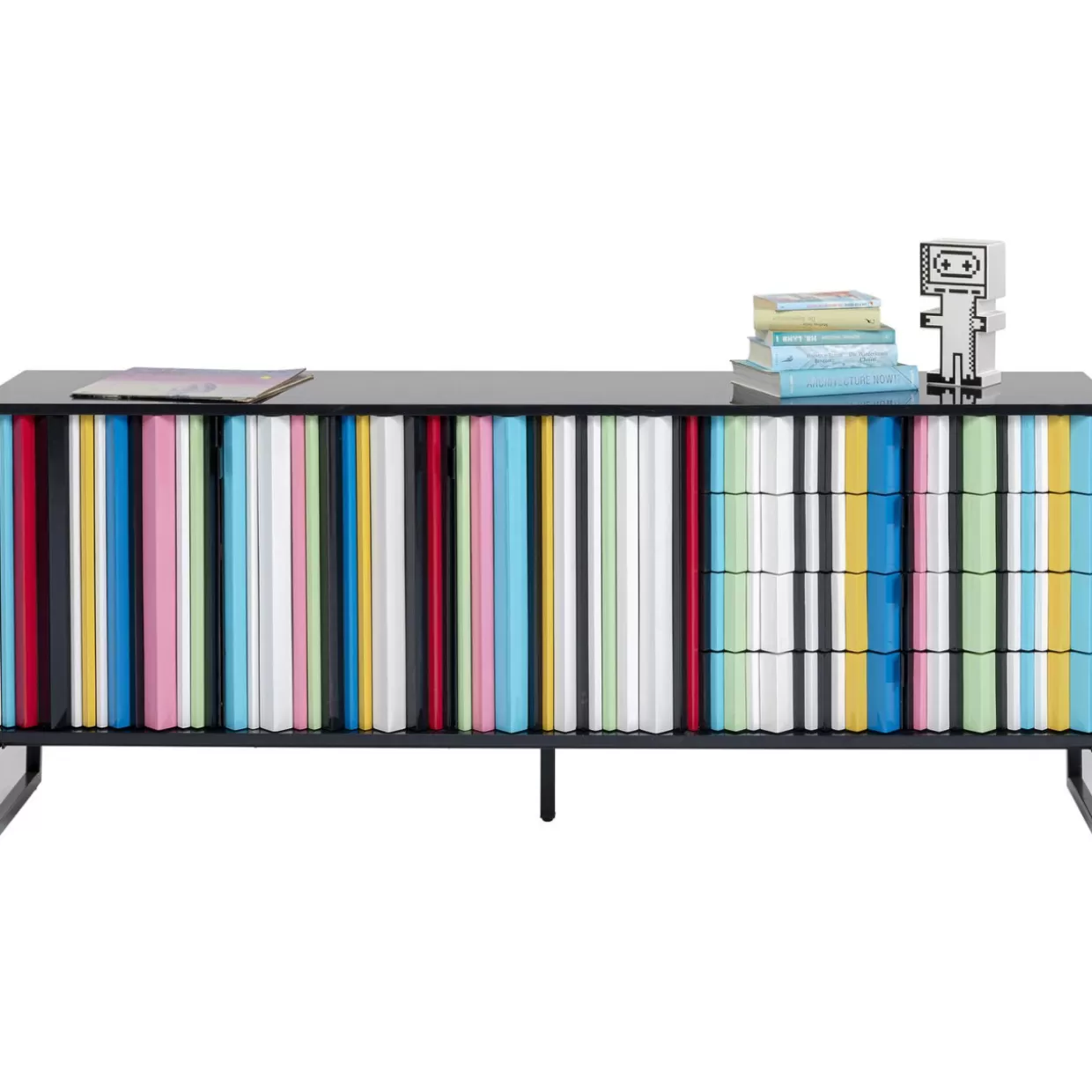 Credenza Concertina Moderna KARE Design · Mobile soggiorno colorato con struttura in legno (186x74 cm) · Soluzioni di arredamento funzionale per spazi vivaci