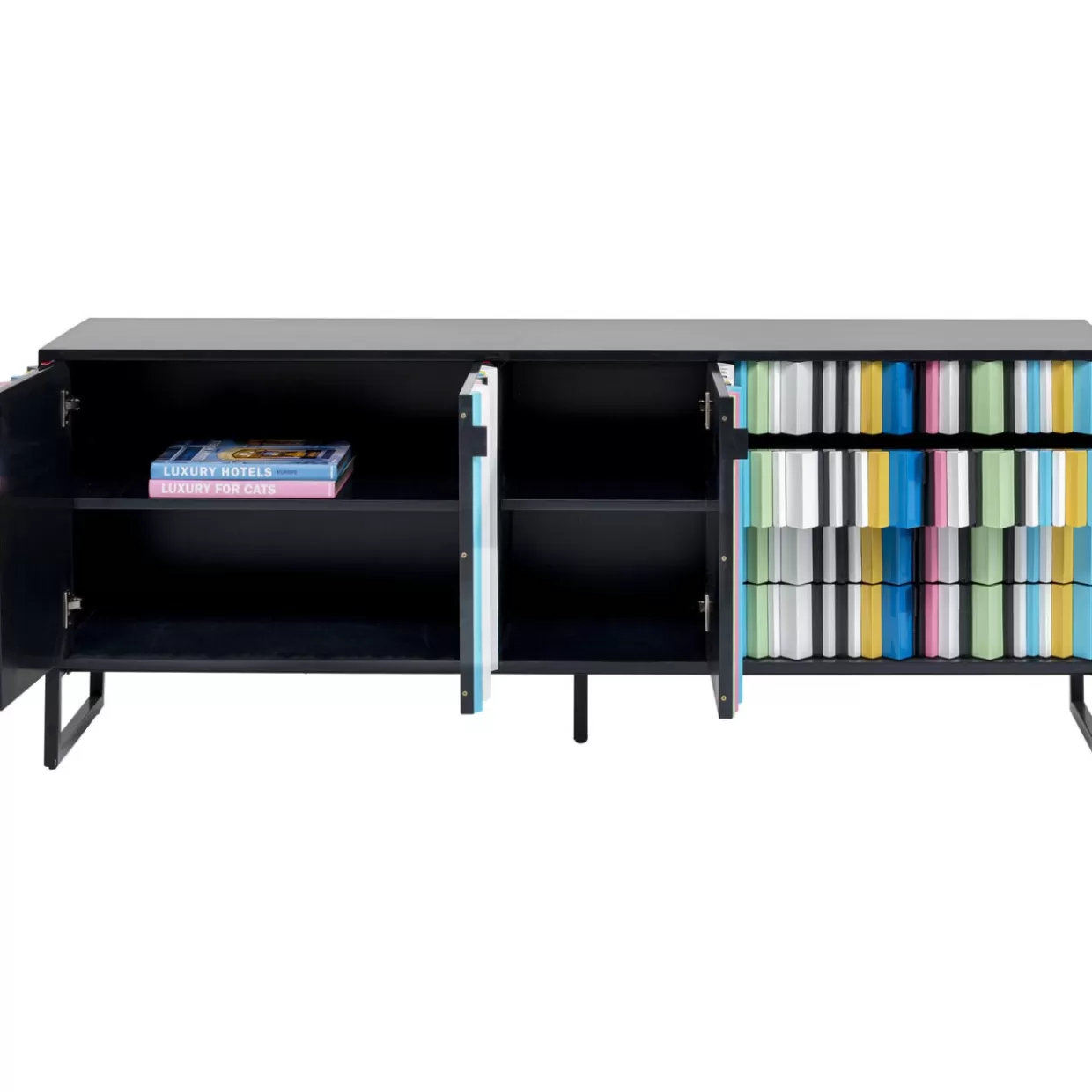 Credenza Concertina Moderna KARE Design · Mobile soggiorno colorato con struttura in legno (186x74 cm) · Soluzioni di arredamento funzionale per spazi vivaci
