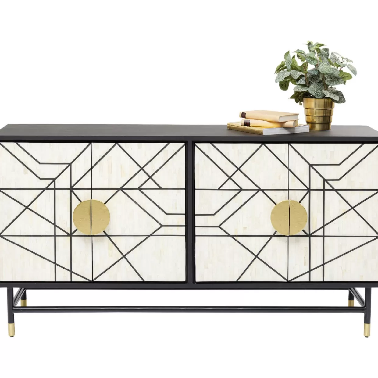 Credenza Moderna KARE Design per Soggiorno, Comò con Ante Laccate - Disponibile in Misura L.150 x P.80cm