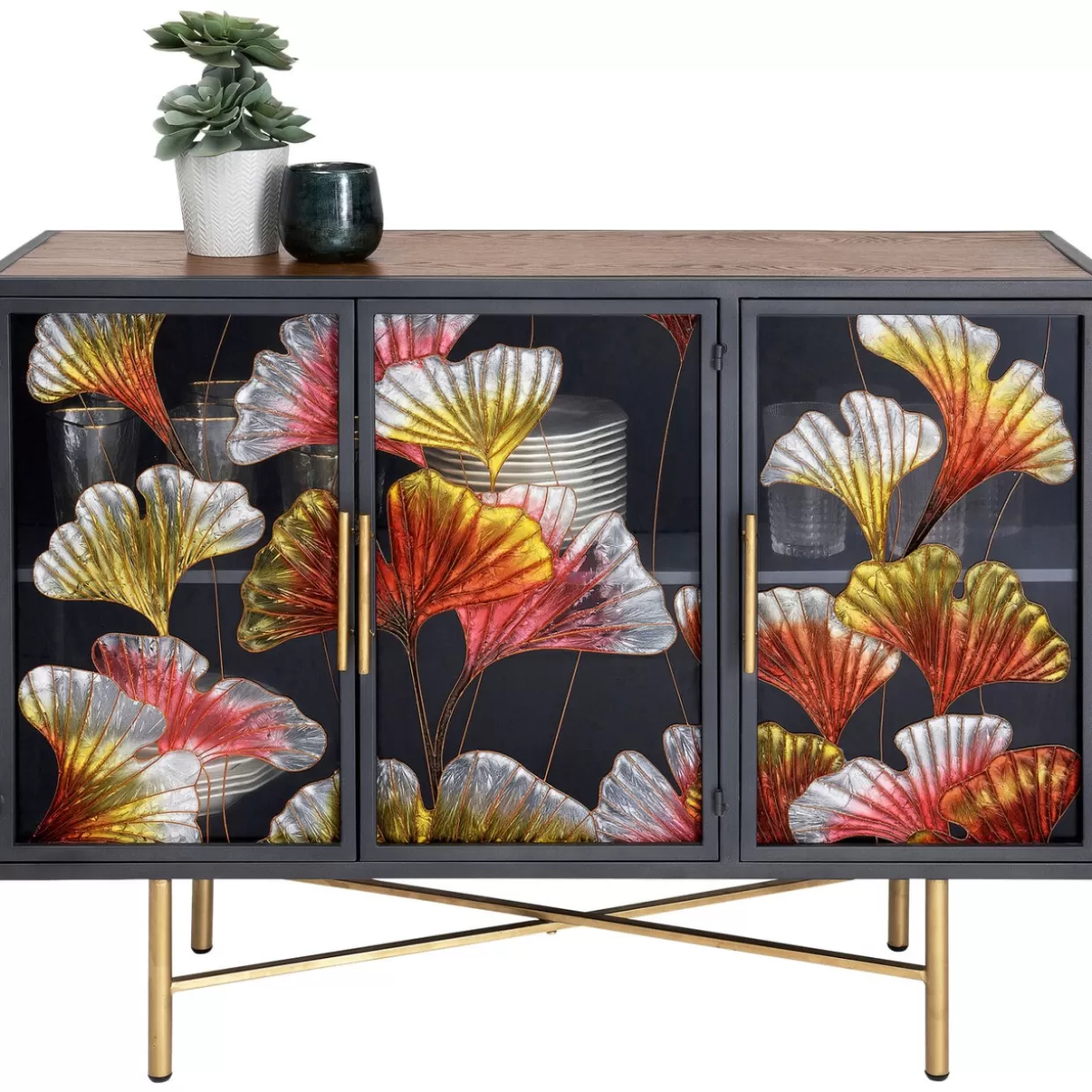 KARE Design® Comò e Credenze Moderne | Credenza Ginkgo con Stile Naturale, 105x80 cm - Elegante Design Esclusivo per Soggiorno