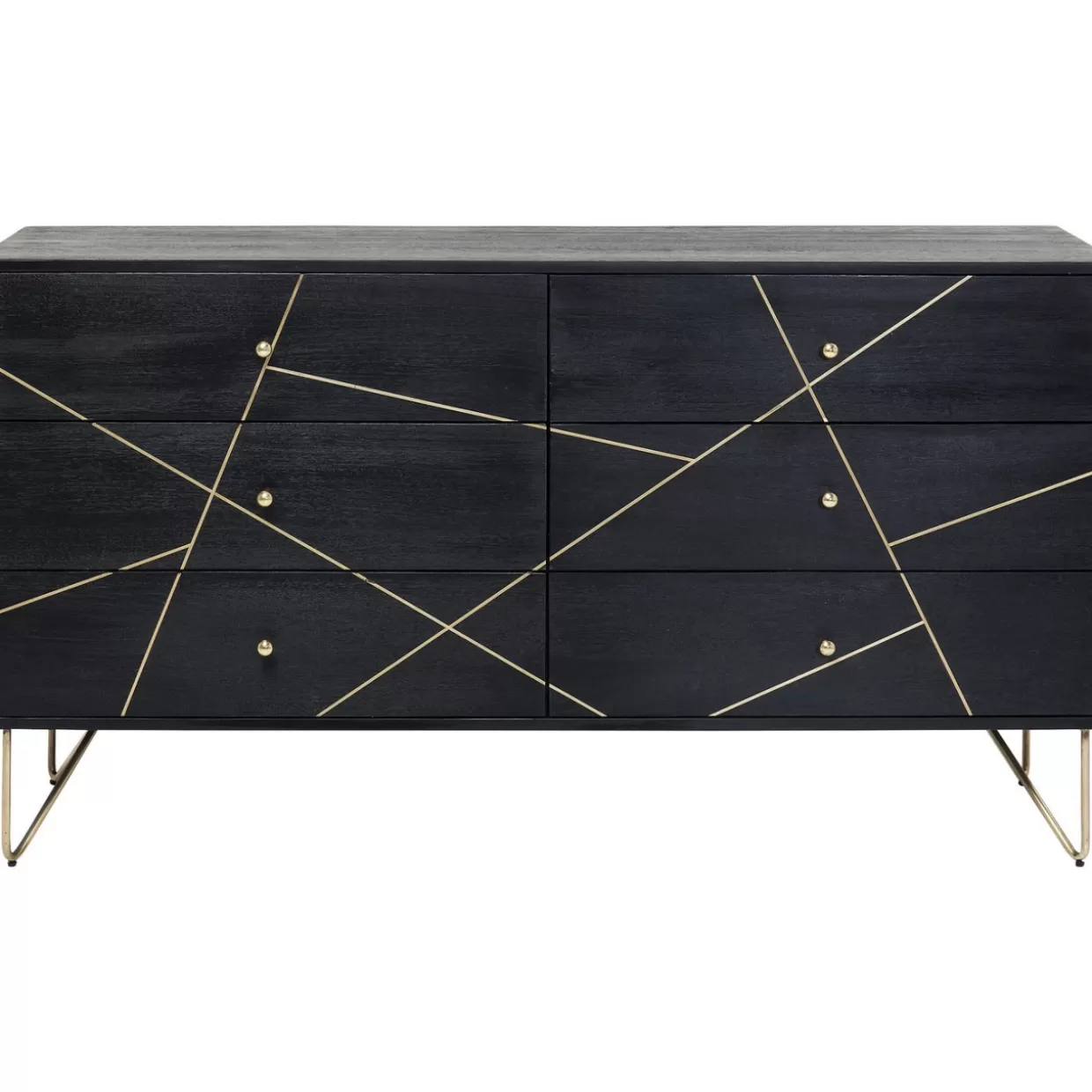 Credenza Decorativa KARE Design - Comò con Effetto Marmo con Venature Dorate · Mobili Eleganti per Soggiorno Moderno