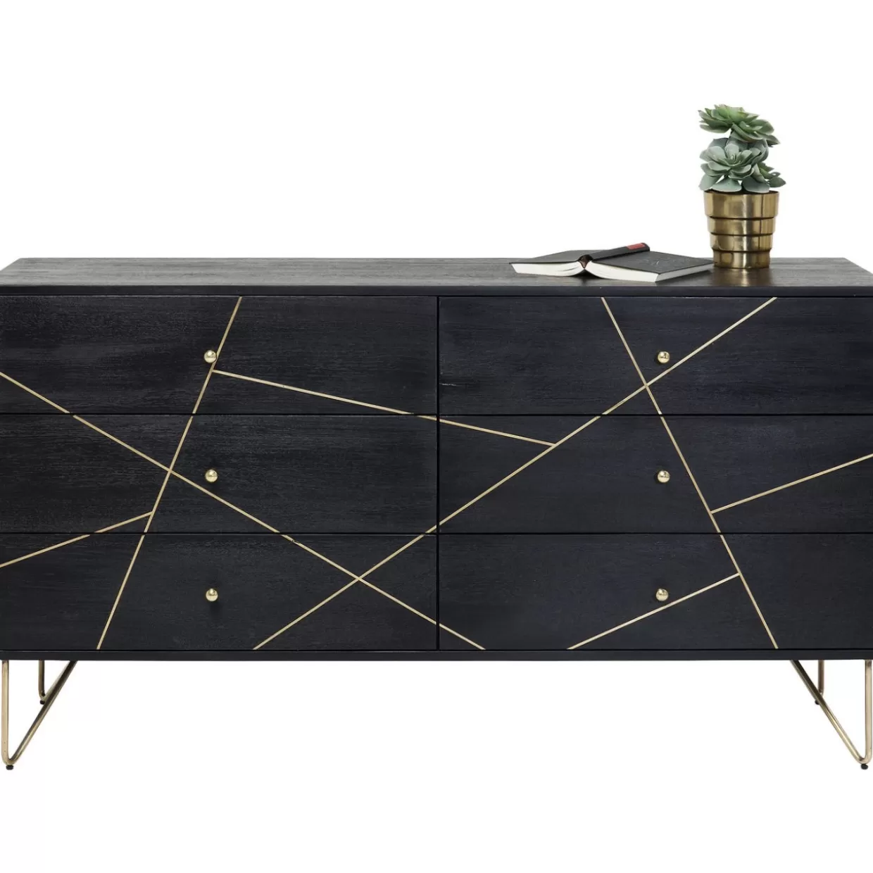 Credenza Decorativa KARE Design - Comò con Effetto Marmo con Venature Dorate · Mobili Eleganti per Soggiorno Moderno