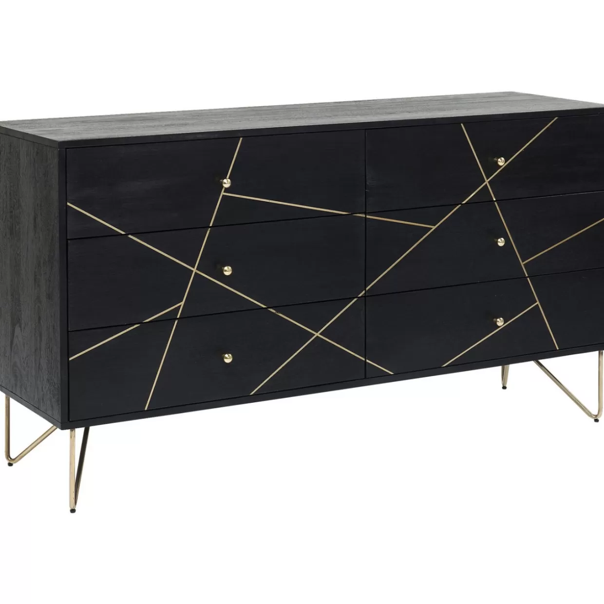 Credenza Decorativa KARE Design - Comò con Effetto Marmo con Venature Dorate · Mobili Eleganti per Soggiorno Moderno