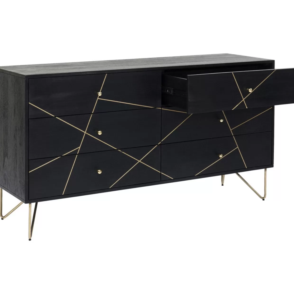 Credenza Decorativa KARE Design - Comò con Effetto Marmo con Venature Dorate · Mobili Eleganti per Soggiorno Moderno