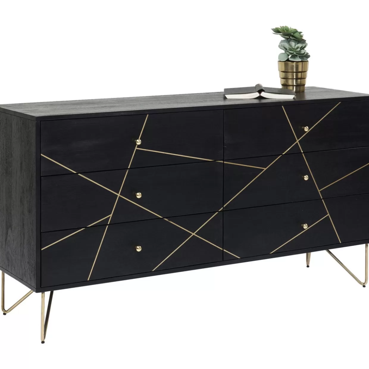 Credenza Decorativa KARE Design - Comò con Effetto Marmo con Venature Dorate · Mobili Eleganti per Soggiorno Moderno