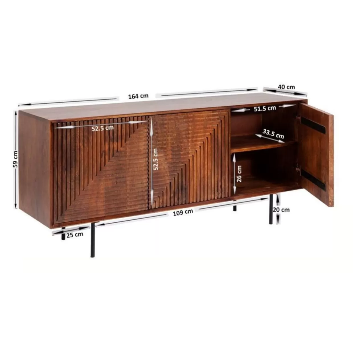 KARE Design Comò e Credenze con Finitura Scanalata - Mobili Sala da Pranzo Moderni con Design Unico