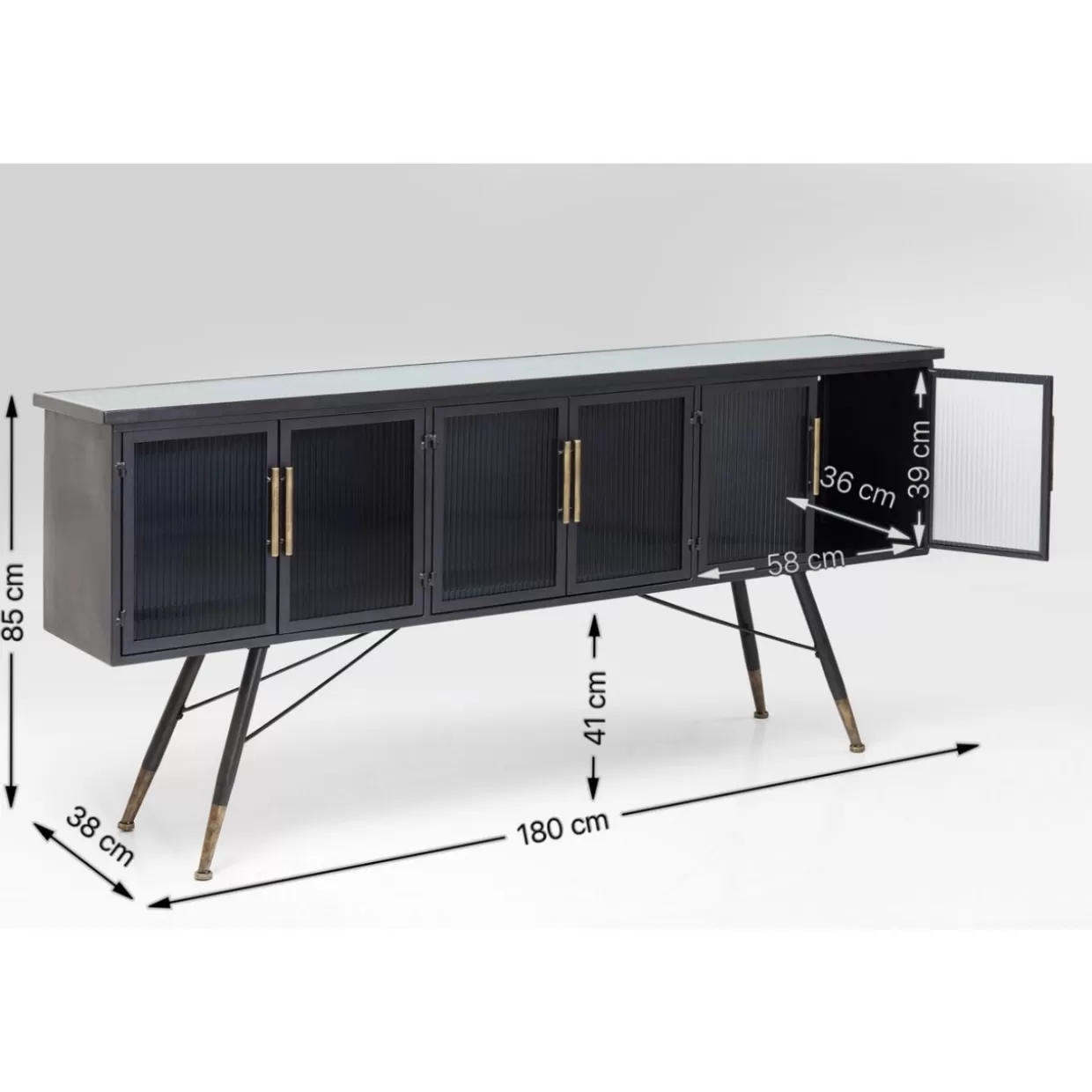 Credenza moderna La Gomera con 6 ante - Design funzionale KARE per soggiorno contemporaneo